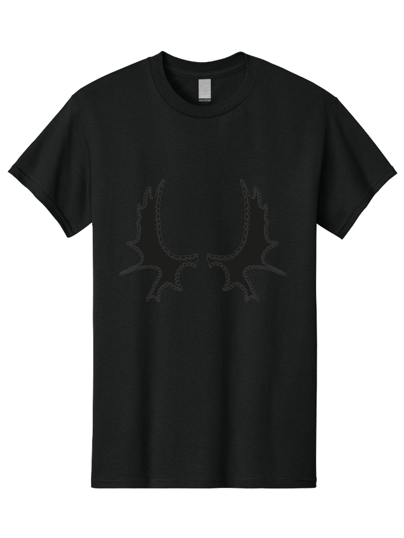 Bat-Wings Men'S Graphic Tee, 100% Cotton, Comfortable Casual Summer Wear, Machine Washable, Bat Wings, Dark Silhouette, Spooky Atmosphere, Gothic Design, Fantasy Creatures, Mysterious Shapes, Symmetrical Art, Eerie Graphics, Winged Creatures Aac177