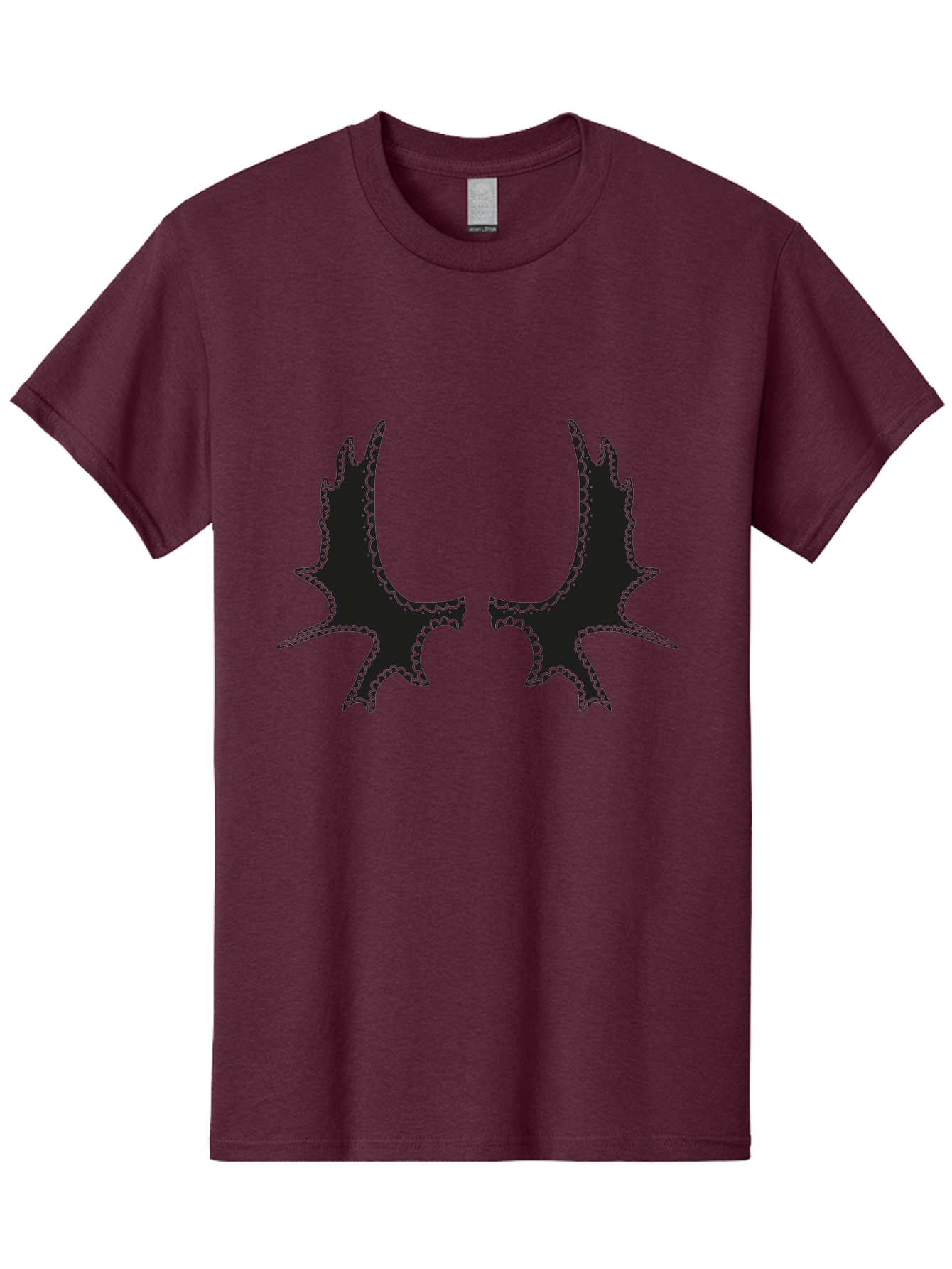 Bat-Wings Men'S Graphic Tee, 100% Cotton, Comfortable Casual Summer Wear, Machine Washable, Bat Wings, Dark Silhouette, Spooky Atmosphere, Gothic Design, Fantasy Creatures, Mysterious Shapes, Symmetrical Art, Eerie Graphics, Winged Creatures Aac177