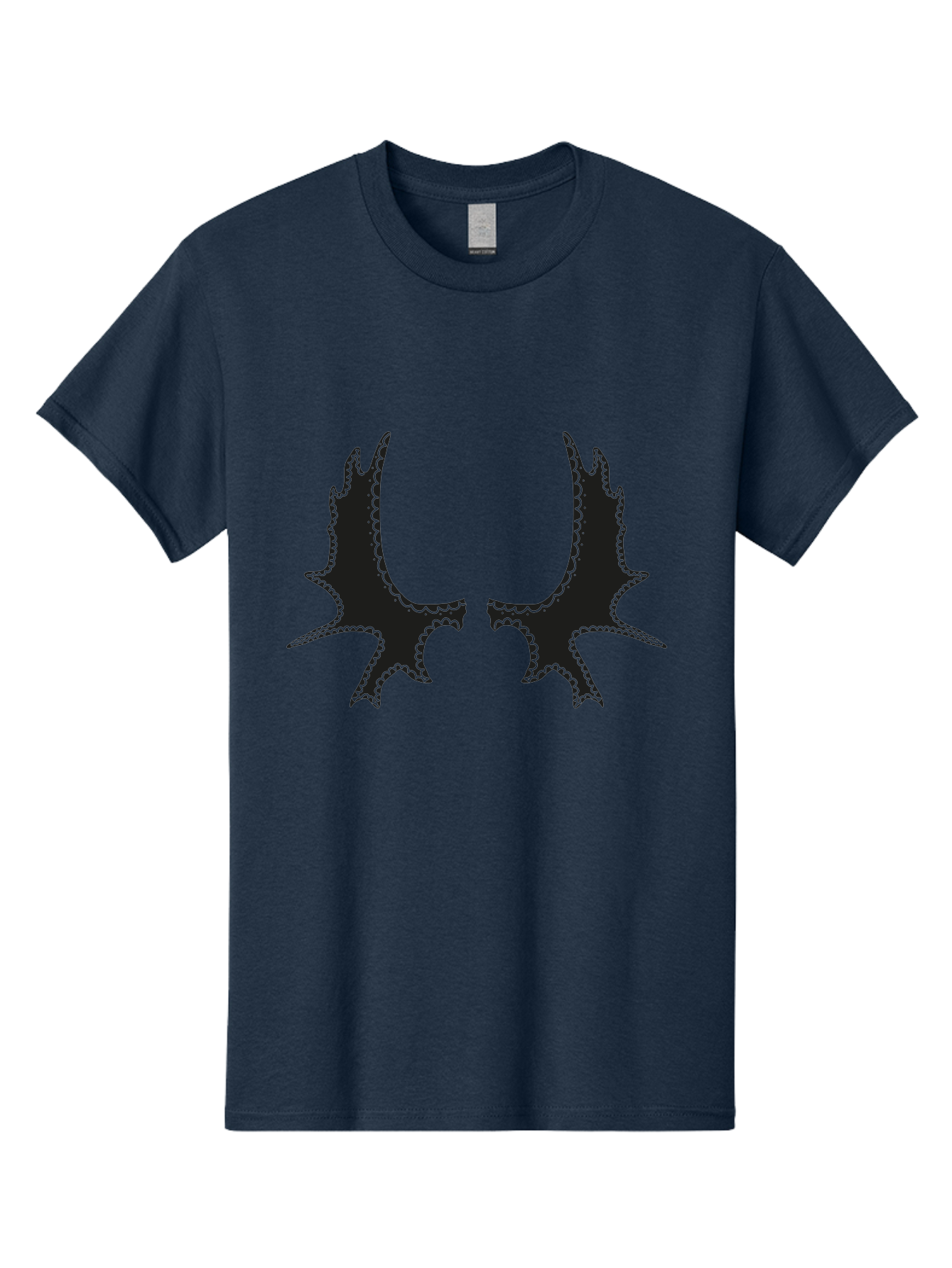 Bat-Wings Men'S Graphic Tee, 100% Cotton, Comfortable Casual Summer Wear, Machine Washable, Bat Wings, Dark Silhouette, Spooky Atmosphere, Gothic Design, Fantasy Creatures, Mysterious Shapes, Symmetrical Art, Eerie Graphics, Winged Creatures Aac177