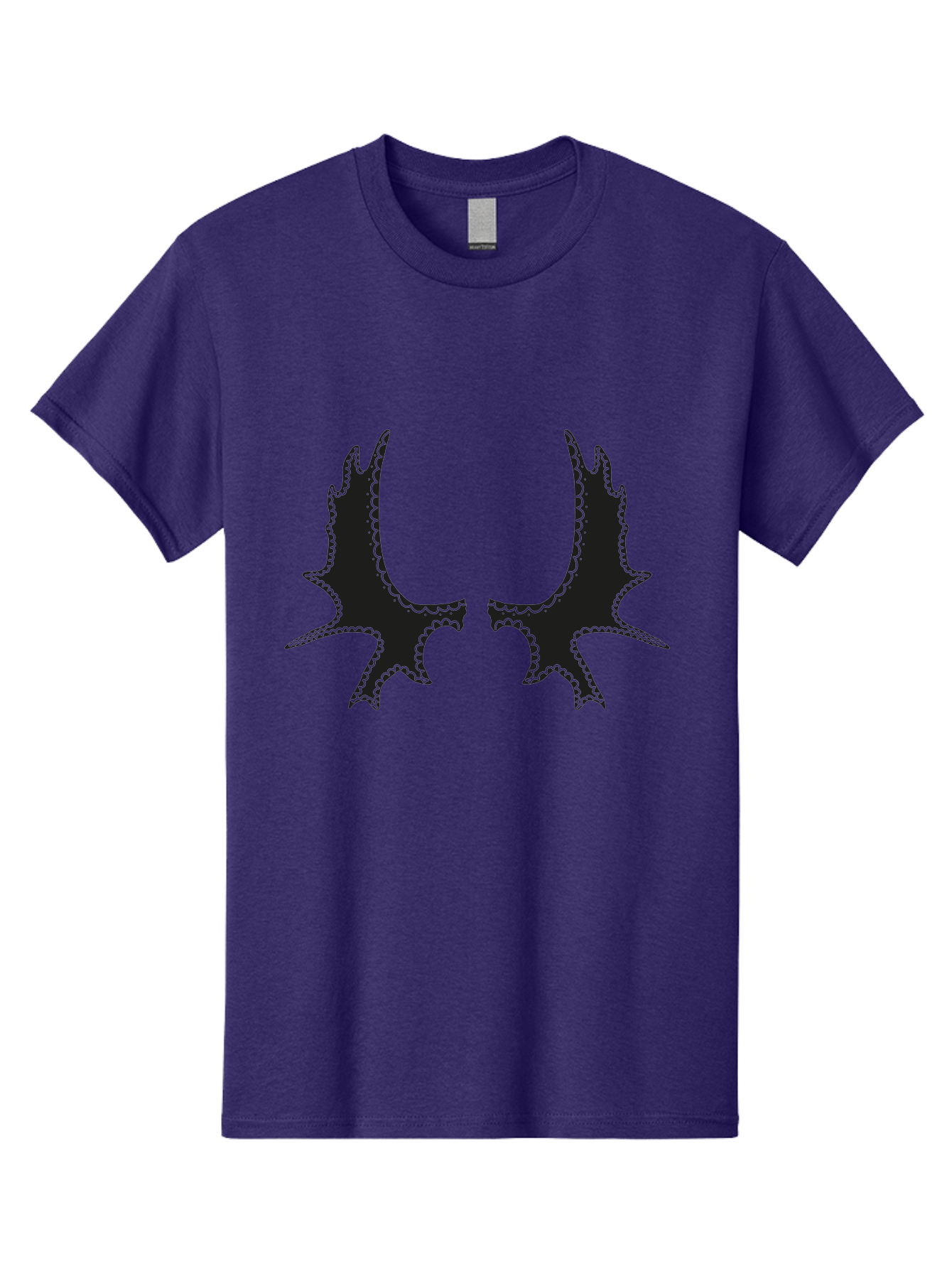 Bat-Wings Men'S Graphic Tee, 100% Cotton, Comfortable Casual Summer Wear, Machine Washable, Bat Wings, Dark Silhouette, Spooky Atmosphere, Gothic Design, Fantasy Creatures, Mysterious Shapes, Symmetrical Art, Eerie Graphics, Winged Creatures Aac177