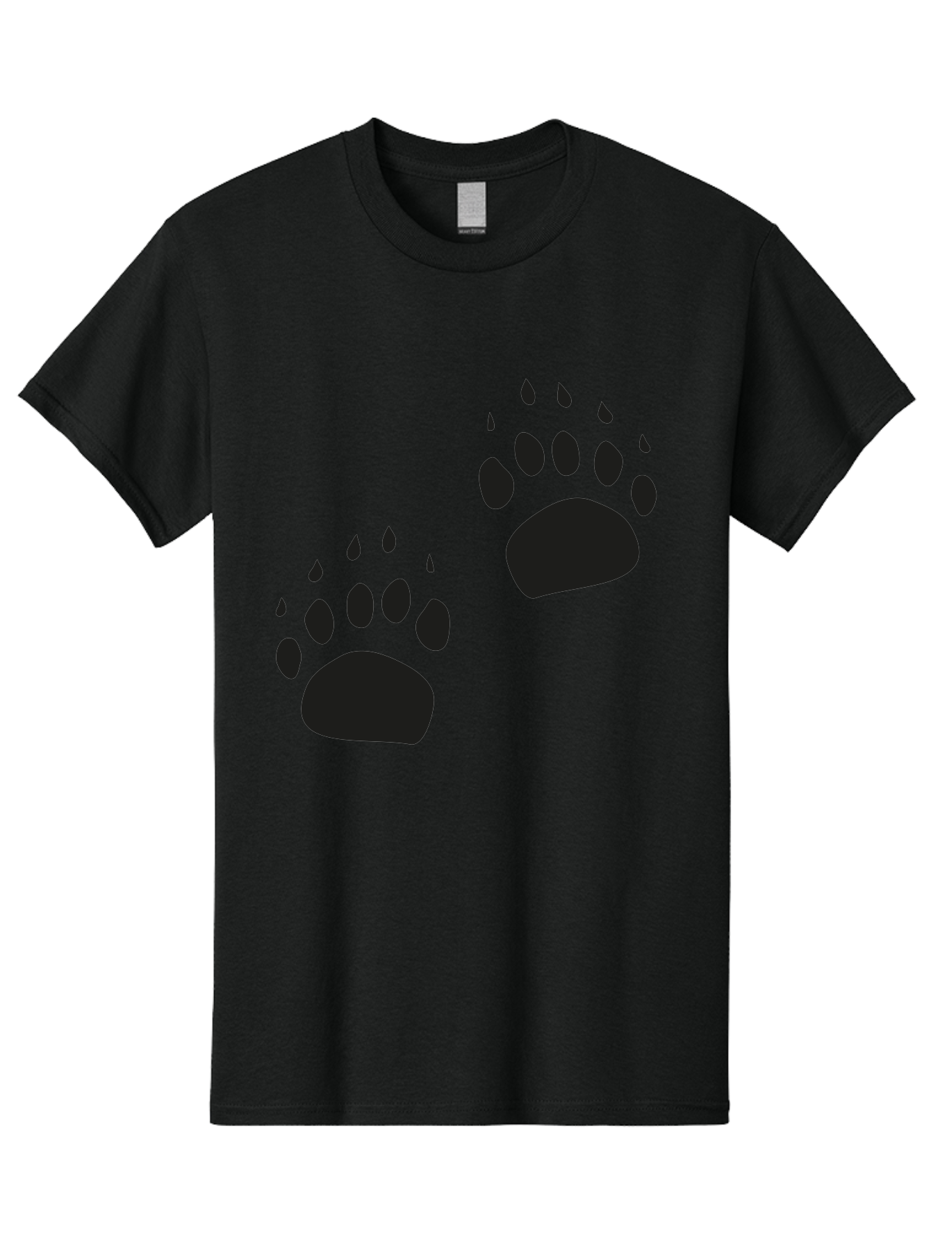 Bear-Footprints Men'S Graphic Tee, 100% Cotton, Comfortable Casual Summer Wear, Machine Washable, Bear Footprints, Wildlife Tracking, Animal Silhouettes, Forest Creatures, Wild Animal Signs, Footprints In The Wild, Wildlife Exploration Aac178