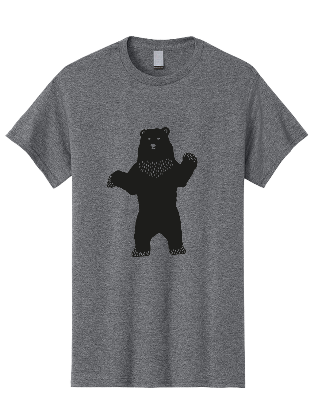 Bear Men'S Graphic Tee, 100% Cotton, Comfortable Casual Summer Wear, Machine Washable, Bear Silhouette, Wildlife, Black Bear, Minimalist Art, Simplistic Design, Standing Bear, Bold Graphics, Wild Animal Aac179
