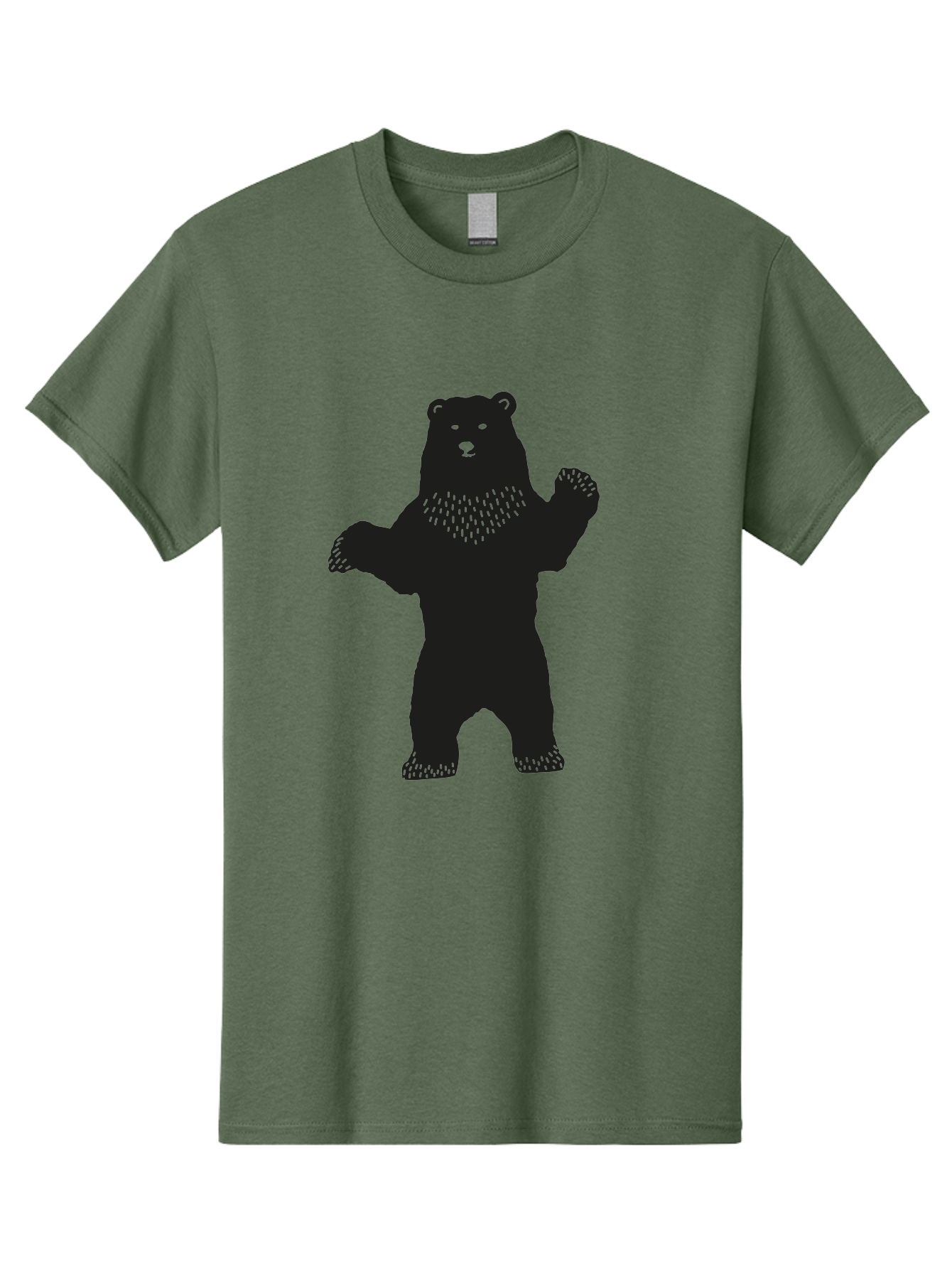 Bear Men'S Graphic Tee, 100% Cotton, Comfortable Casual Summer Wear, Machine Washable, Bear Silhouette, Wildlife, Black Bear, Minimalist Art, Simplistic Design, Standing Bear, Bold Graphics, Wild Animal Aac179