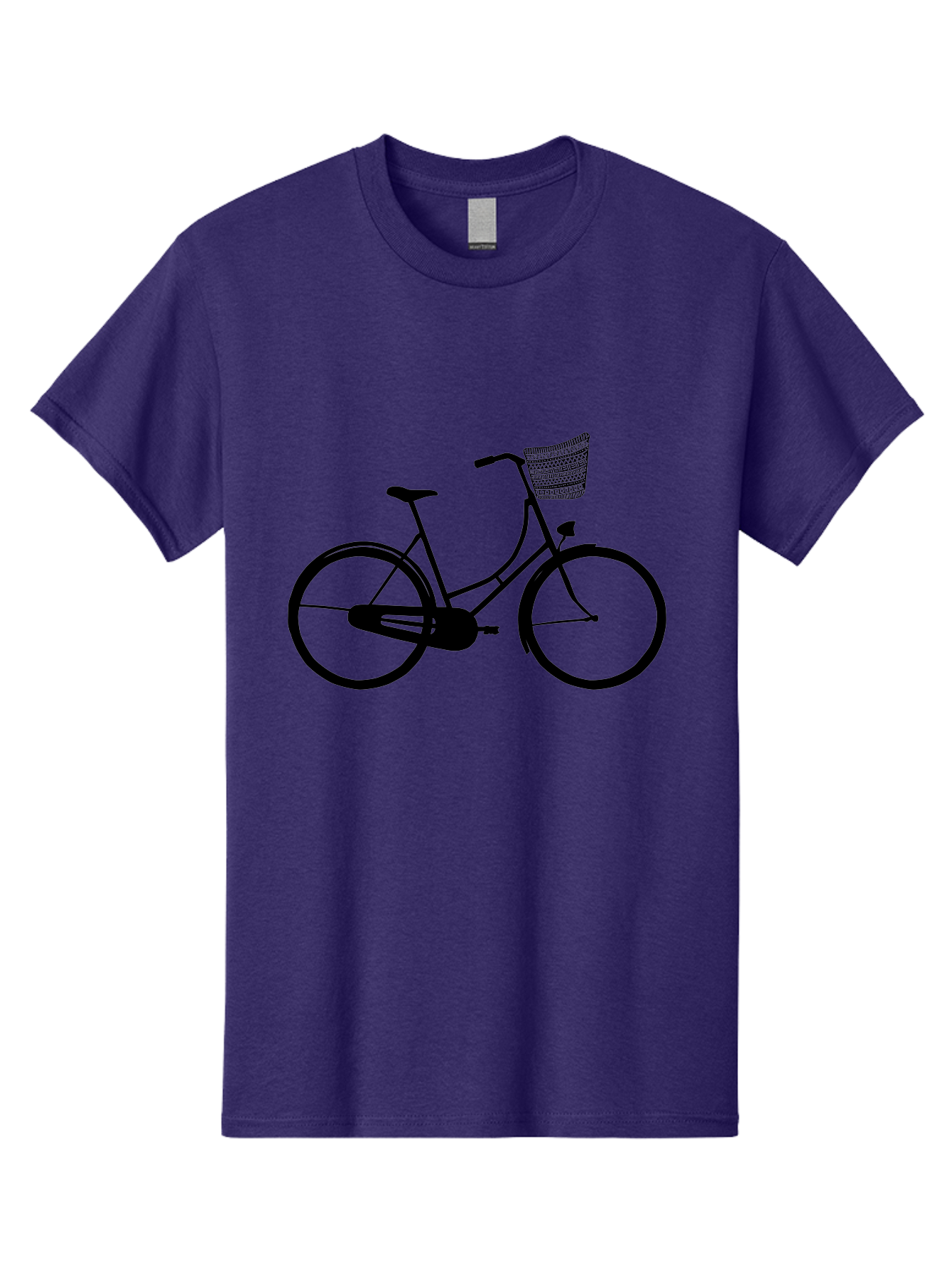 Bicycle-Silhouette Men'S Graphic Tee, 100% Cotton, Comfortable Casual Summer Wear, Machine Washable, Vintage Bicycle, Bike With Basket, Classic Cycling, Outdoor Recreation, Eco-Friendly Transportation, Leisurely Ride, Bicycle Silhouette Aac180