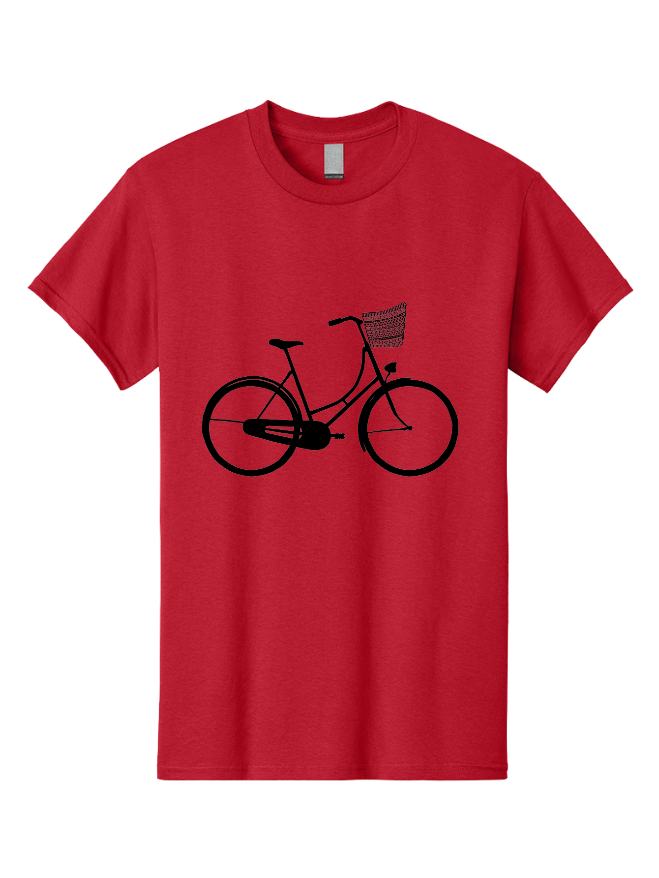 Bicycle-Silhouette Men'S Graphic Tee, 100% Cotton, Comfortable Casual Summer Wear, Machine Washable, Vintage Bicycle, Bike With Basket, Classic Cycling, Outdoor Recreation, Eco-Friendly Transportation, Leisurely Ride, Bicycle Silhouette Aac180