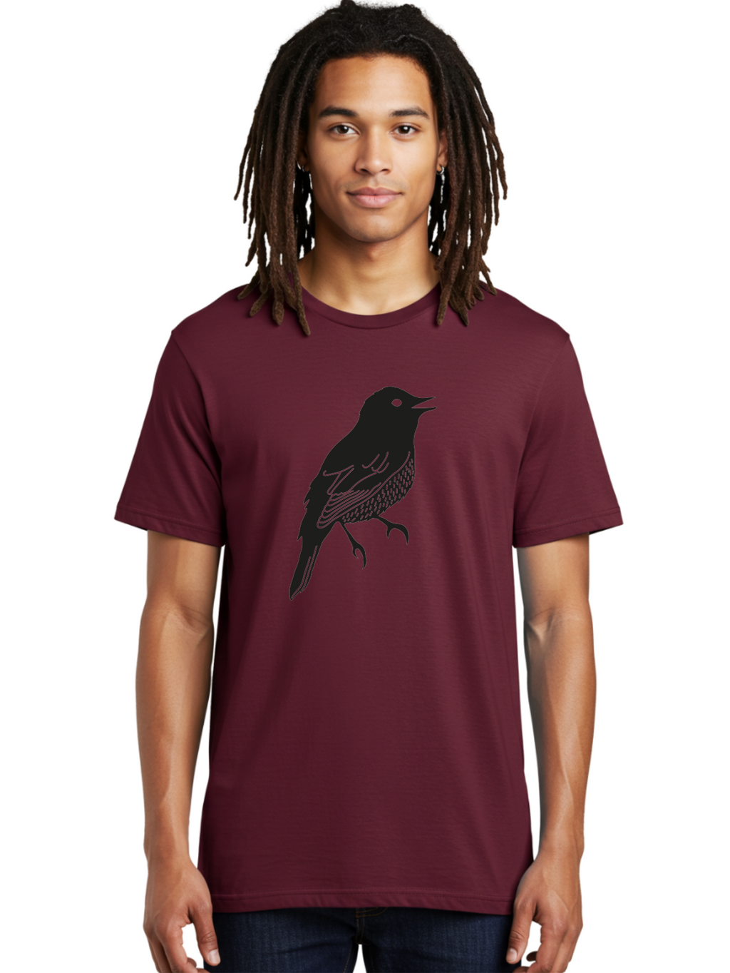 Bird-Silhouette-1 Men'S Graphic Tee, 100% Cotton, Comfortable Casual Summer Wear, Machine Washable, Silhouette Of A Bird, Bird In Flight, Graphic Illustration, Wildlife Art, Nature Design, Feathered Friend, Bird Watching Aac181