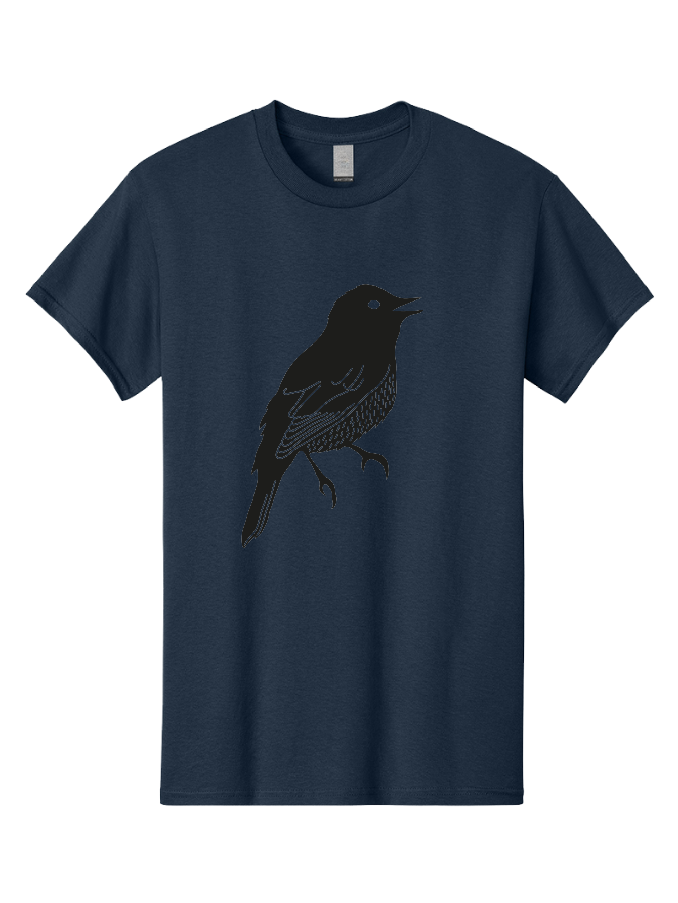 Bird-Silhouette-1 Men'S Graphic Tee, 100% Cotton, Comfortable Casual Summer Wear, Machine Washable, Silhouette Of A Bird, Bird In Flight, Graphic Illustration, Wildlife Art, Nature Design, Feathered Friend, Bird Watching Aac181