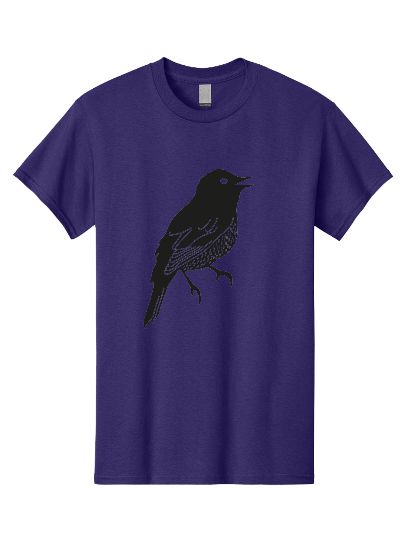 Bird-Silhouette-1 Men'S Graphic Tee, 100% Cotton, Comfortable Casual Summer Wear, Machine Washable, Silhouette Of A Bird, Bird In Flight, Graphic Illustration, Wildlife Art, Nature Design, Feathered Friend, Bird Watching Aac181