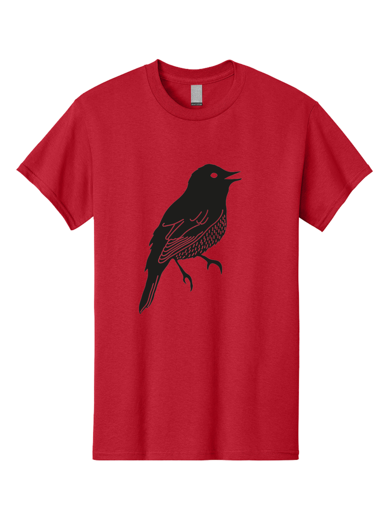 Bird-Silhouette-1 Men'S Graphic Tee, 100% Cotton, Comfortable Casual Summer Wear, Machine Washable, Silhouette Of A Bird, Bird In Flight, Graphic Illustration, Wildlife Art, Nature Design, Feathered Friend, Bird Watching Aac181