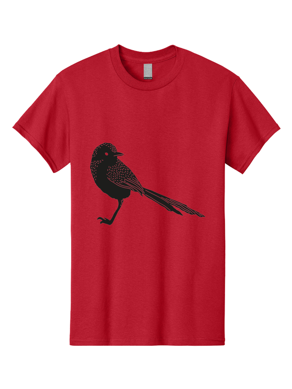 Bird-Silhouette-2 Men'S Graphic Tee, 100% Cotton, Comfortable Casual Summer Wear, Machine Washable, Bird Silhouette, Avian Icon, Minimalist Design, Simple Shape, Nature-Inspired, Wildlife Illustration, Bird Watching, Ornithology Aac182