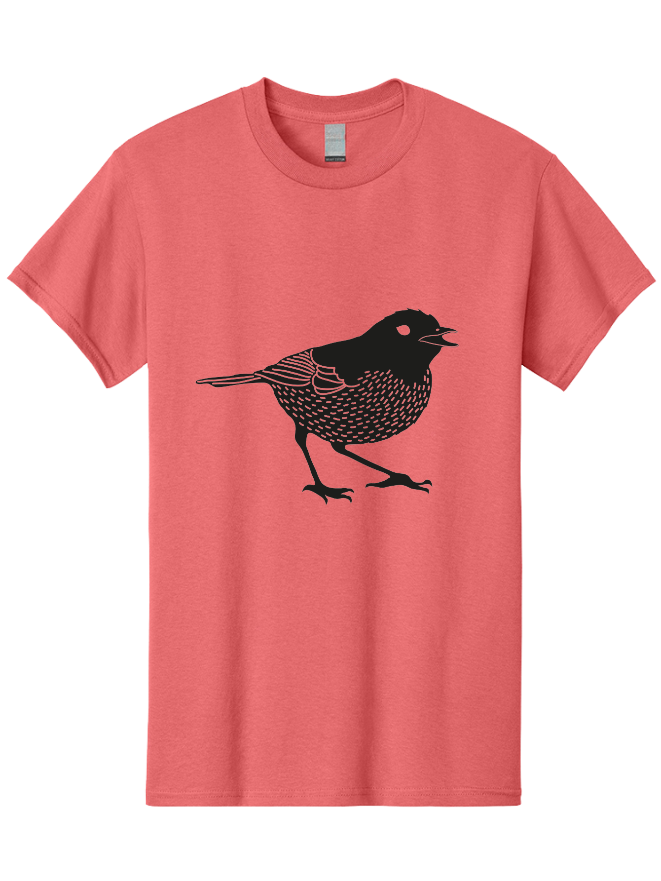 Bird-Silhouette Men'S Graphic Tee, 100% Cotton, Comfortable Casual Summer Wear, Machine Washable, Black Bird Silhouette, Graphic Illustration, Bird In Flight, Wildlife Art, Minimalist Design, Birdwatching, Ornithology Aac184