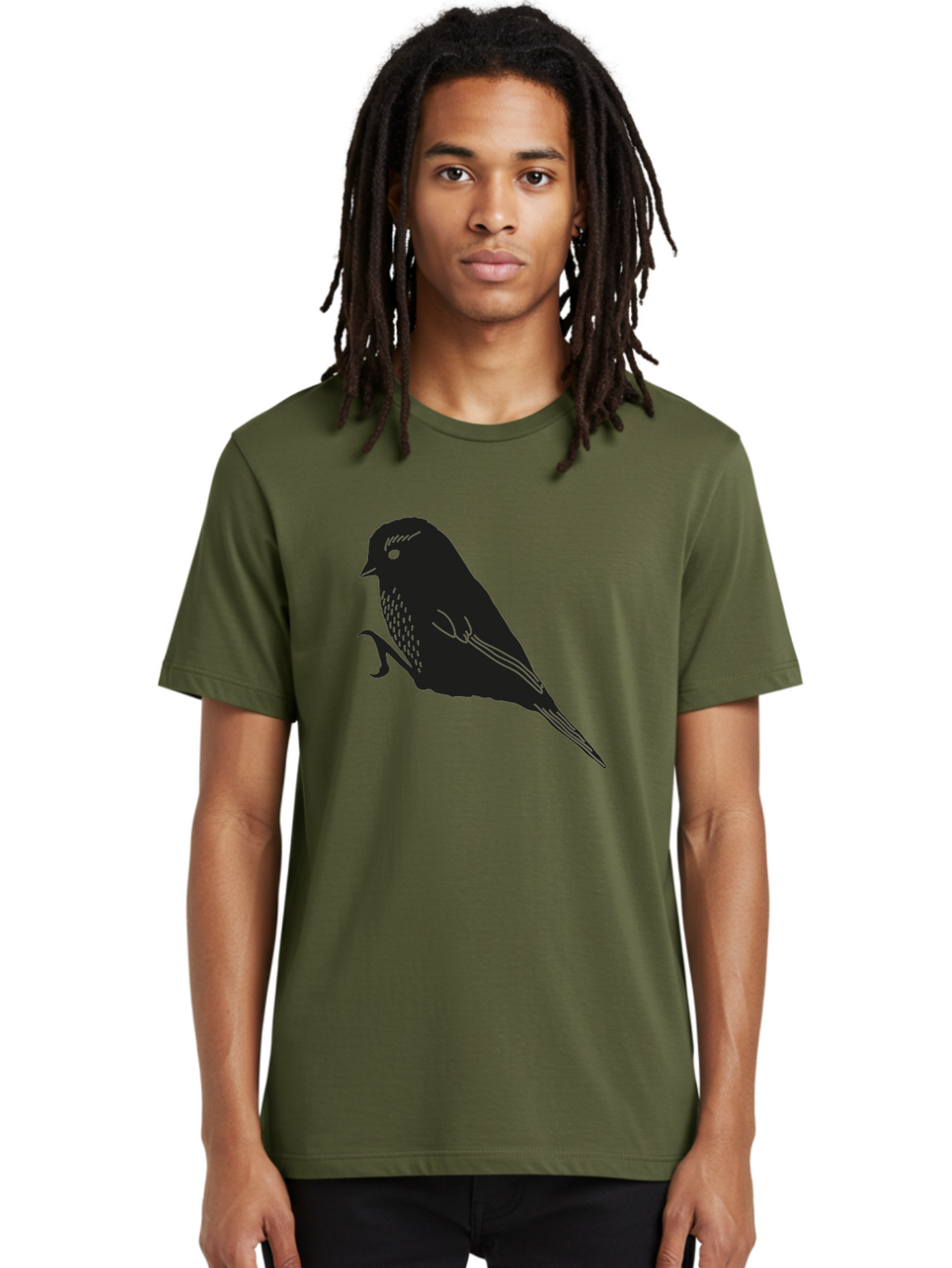 Bird Men'S Graphic Tee, 100% Cotton, Comfortable Casual Summer Wear, Machine Washable, Bird Silhouette, Sparrow Design, Simple Graphics, Minimalist Art, Avian Illustration, Wildlife Iconography, Feathered Friend Aac186