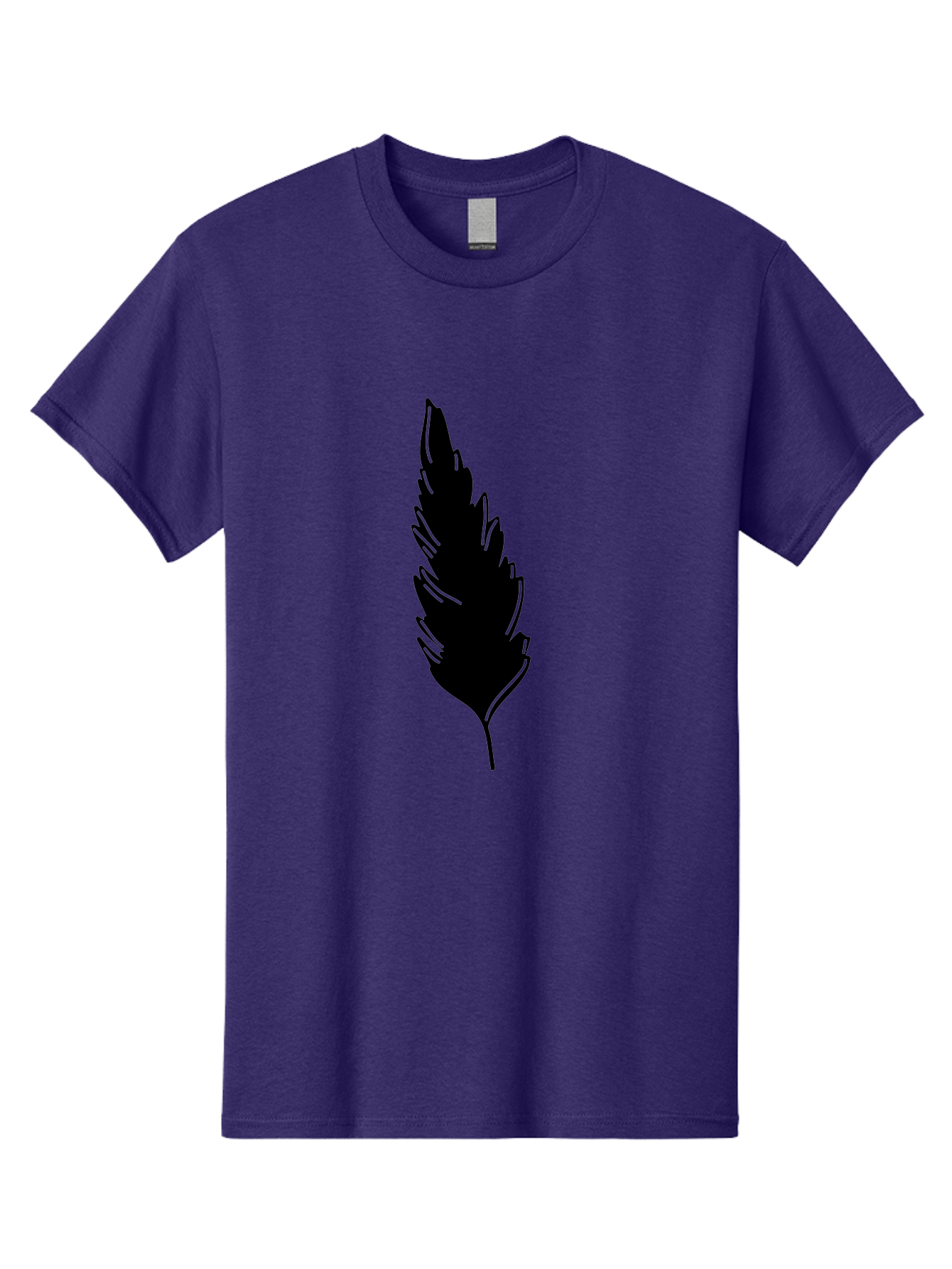 Black-Feather Men'S Graphic Tee, 100% Cotton, Comfortable Casual Summer Wear, Machine Washable, Feather Silhouette, Winged Icon, Simple Design, Minimalist Art, Feather Graphic, Black Silhouette Aac189