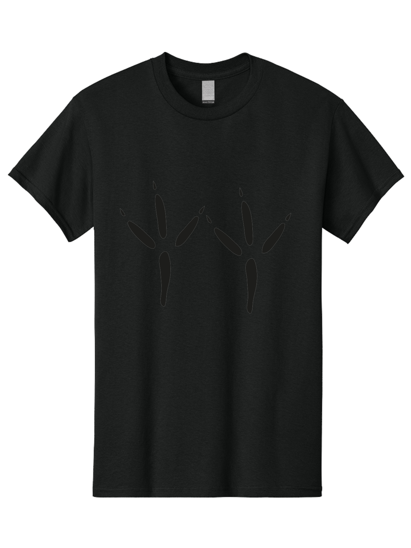 Black-Palm-Prints Men'S Graphic Tee, 100% Cotton, Comfortable Casual Summer Wear, Machine Washable, Cat Paw Prints, Black Paw Prints, Feline Footprints, Animal Tracks, Pet Markings, Simple Design, Minimalist Art Aac191