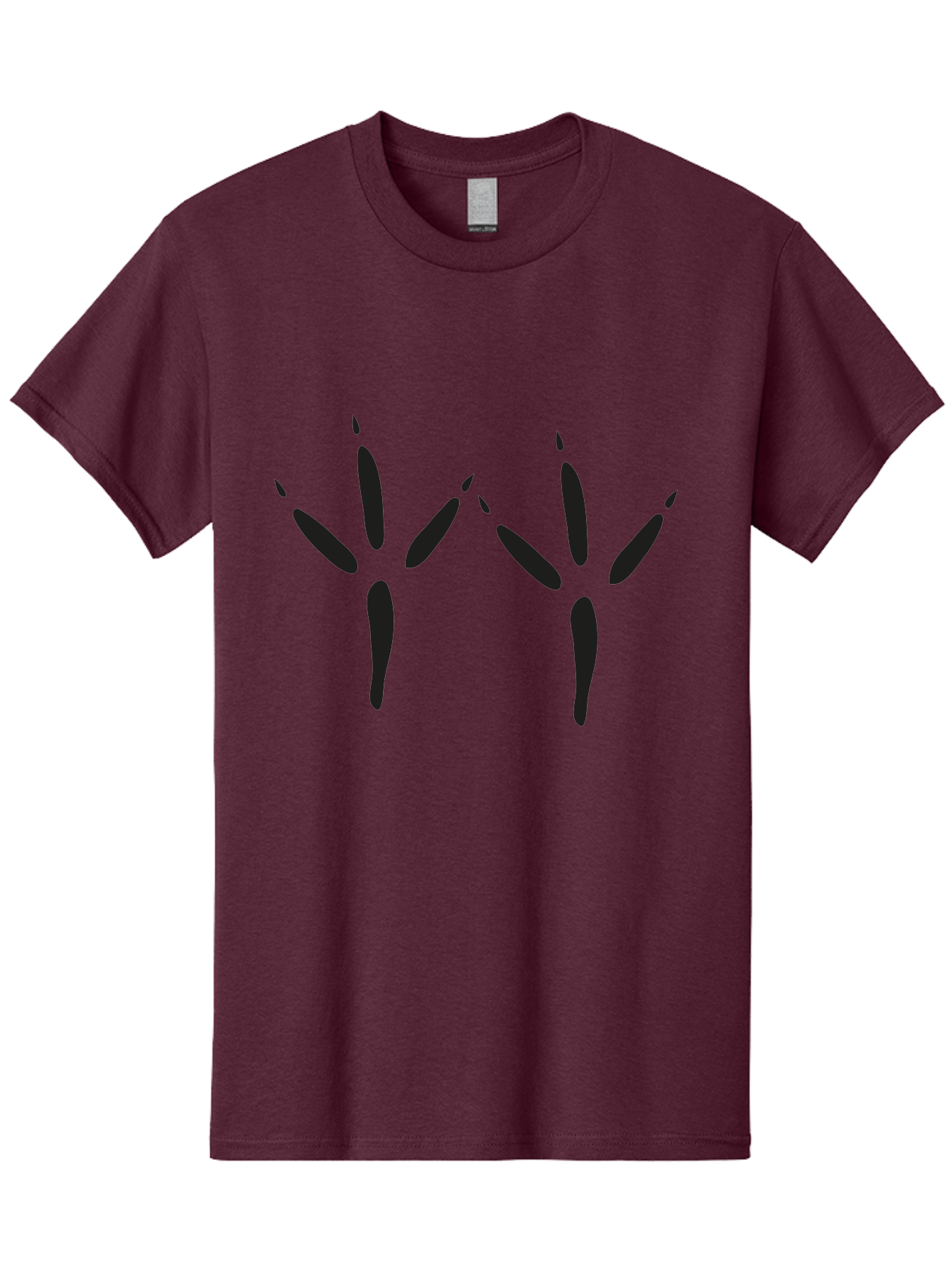 Black-Palm-Prints Men'S Graphic Tee, 100% Cotton, Comfortable Casual Summer Wear, Machine Washable, Cat Paw Prints, Black Paw Prints, Feline Footprints, Animal Tracks, Pet Markings, Simple Design, Minimalist Art Aac191