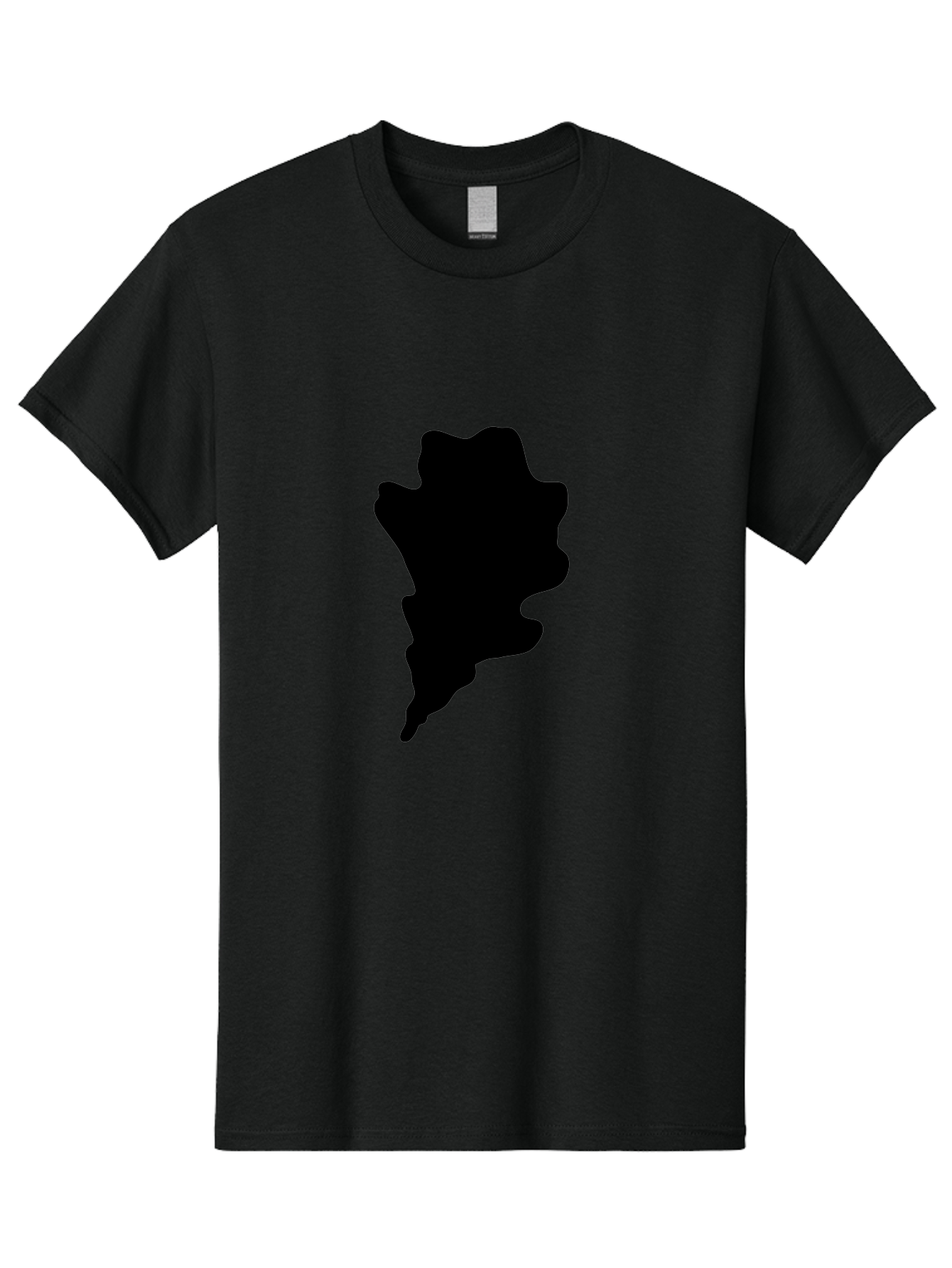 Black-Splash Men'S Graphic Tee, 100% Cotton, Comfortable Casual Summer Wear, Machine Washable, Abstract Shape, Irregular Form, Black Silhouette, Unique Design, Modern Art, Creative Element, Digital Graphic, Minimalist Style Aac192