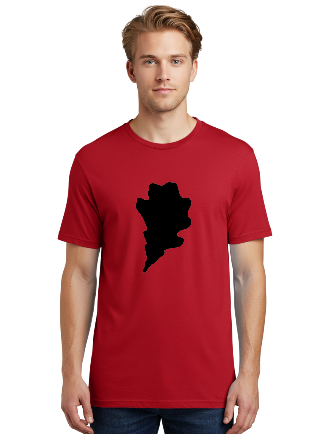 Black-Splash Men'S Graphic Tee, 100% Cotton, Comfortable Casual Summer Wear, Machine Washable, Abstract Shape, Irregular Form, Black Silhouette, Unique Design, Modern Art, Creative Element, Digital Graphic, Minimalist Style Aac192