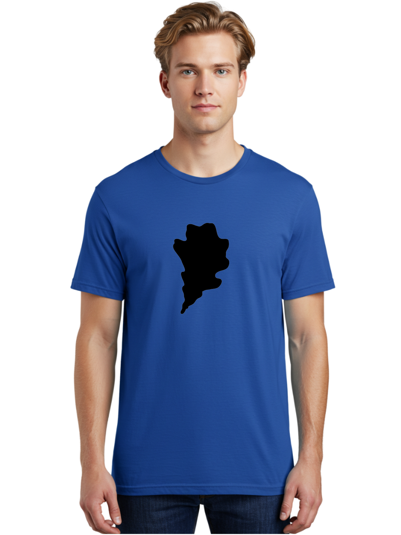 Black-Splash Men'S Graphic Tee, 100% Cotton, Comfortable Casual Summer Wear, Machine Washable, Abstract Shape, Irregular Form, Black Silhouette, Unique Design, Modern Art, Creative Element, Digital Graphic, Minimalist Style Aac192