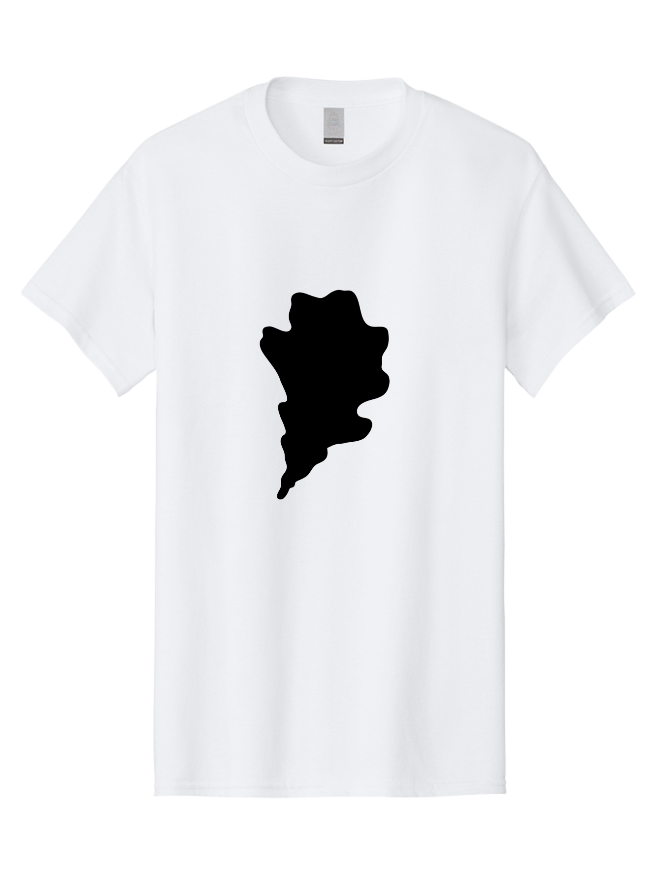 Black-Splash Men'S Graphic Tee, 100% Cotton, Comfortable Casual Summer Wear, Machine Washable, Abstract Shape, Irregular Form, Black Silhouette, Unique Design, Modern Art, Creative Element, Digital Graphic, Minimalist Style Aac192