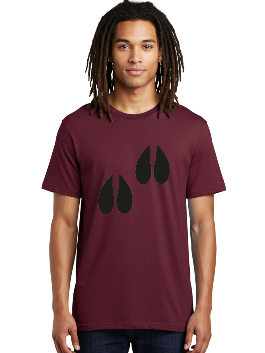 Black-Tears Men'S Graphic Tee, 100% Cotton, Comfortable Casual Summer Wear, Machine Washable, Water Drops, Black Silhouette, Teardrop Shape, Minimalist Design, Simple Graphics, Abstract Art, Black And Green Aac193