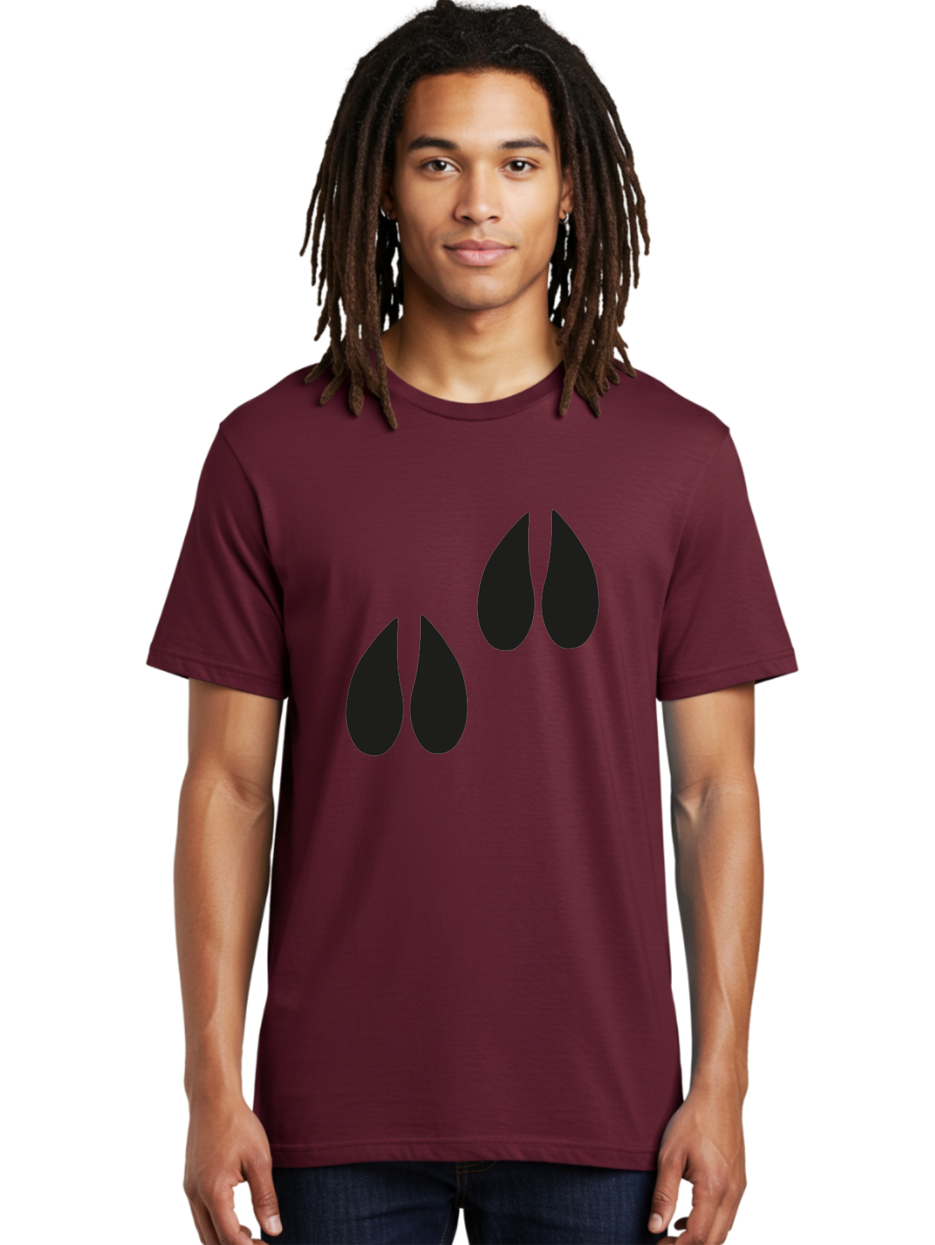 Black-Tears Men'S Graphic Tee, 100% Cotton, Comfortable Casual Summer Wear, Machine Washable, Water Drops, Black Silhouette, Teardrop Shape, Minimalist Design, Simple Graphics, Abstract Art, Black And Green Aac193