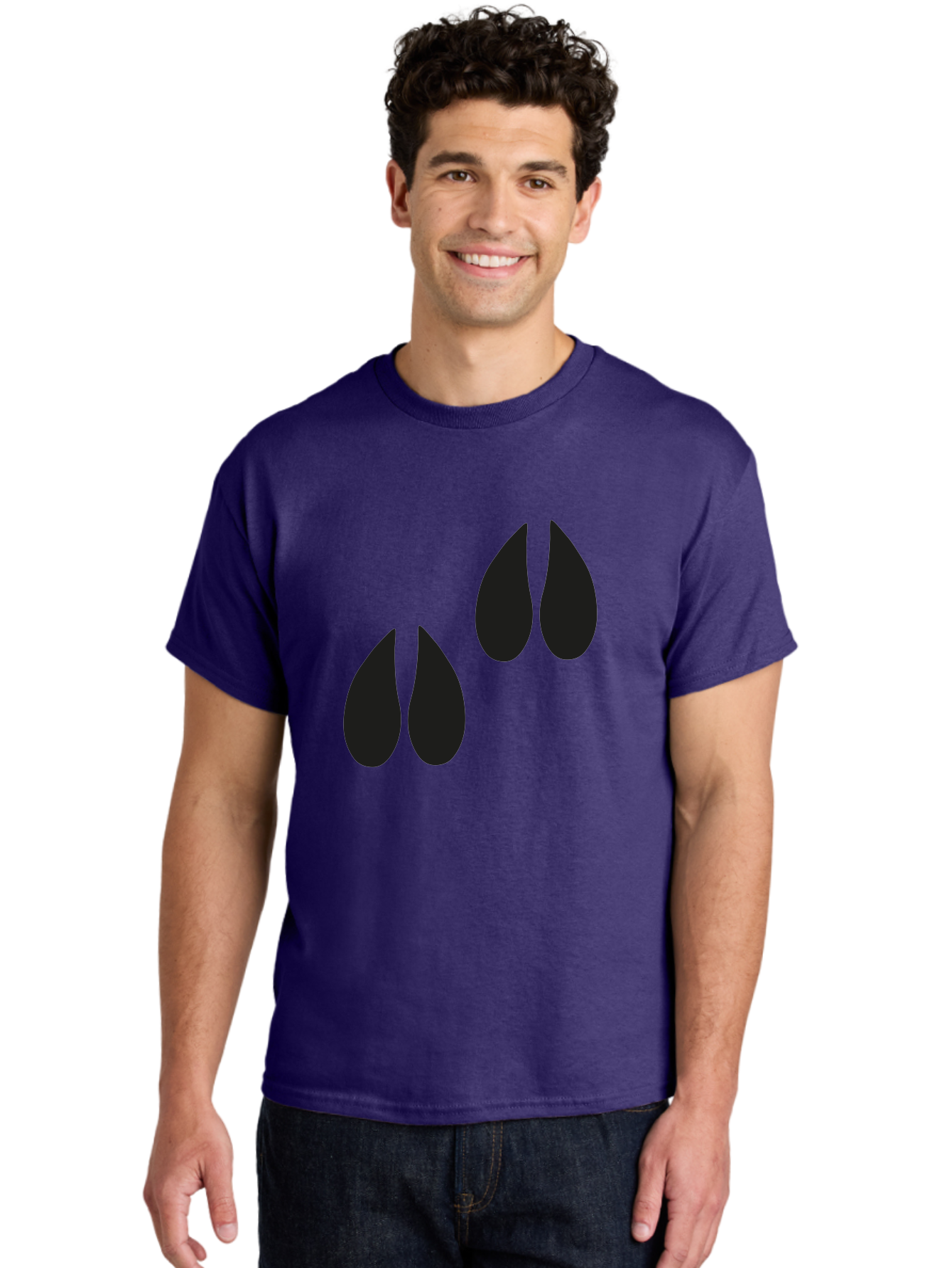 Black-Tears Men'S Graphic Tee, 100% Cotton, Comfortable Casual Summer Wear, Machine Washable, Water Drops, Black Silhouette, Teardrop Shape, Minimalist Design, Simple Graphics, Abstract Art, Black And Green Aac193