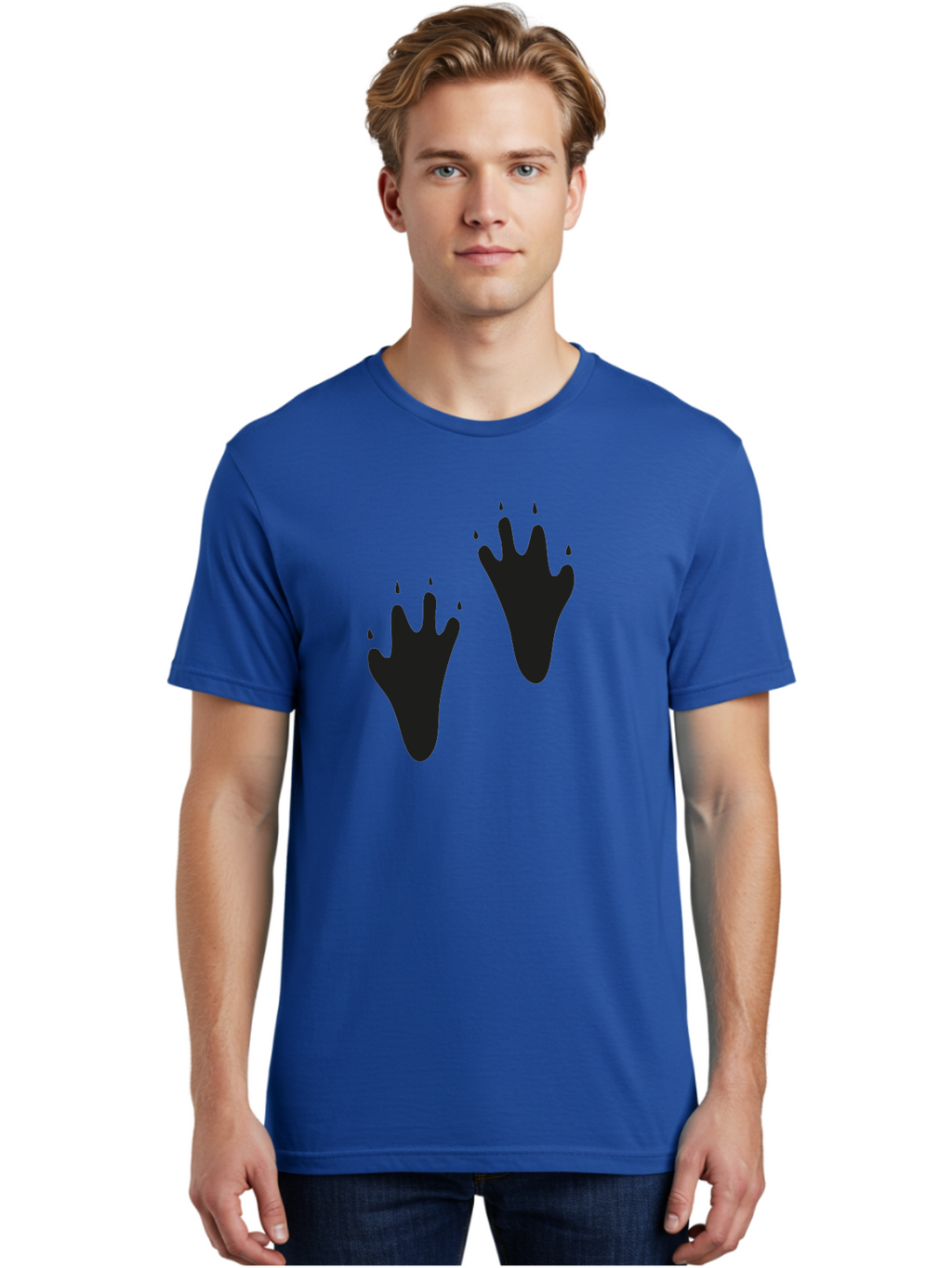 Bloody-Footprints Men'S Graphic Tee, 100% Cotton, Comfortable Casual Summer Wear, Machine Washable, Bloody Footprints, Black Footprints, Dripping Blood, Crime Scene, Forensic Evidence, Violence, Dark Atmosphere, Horror Theme Aac194