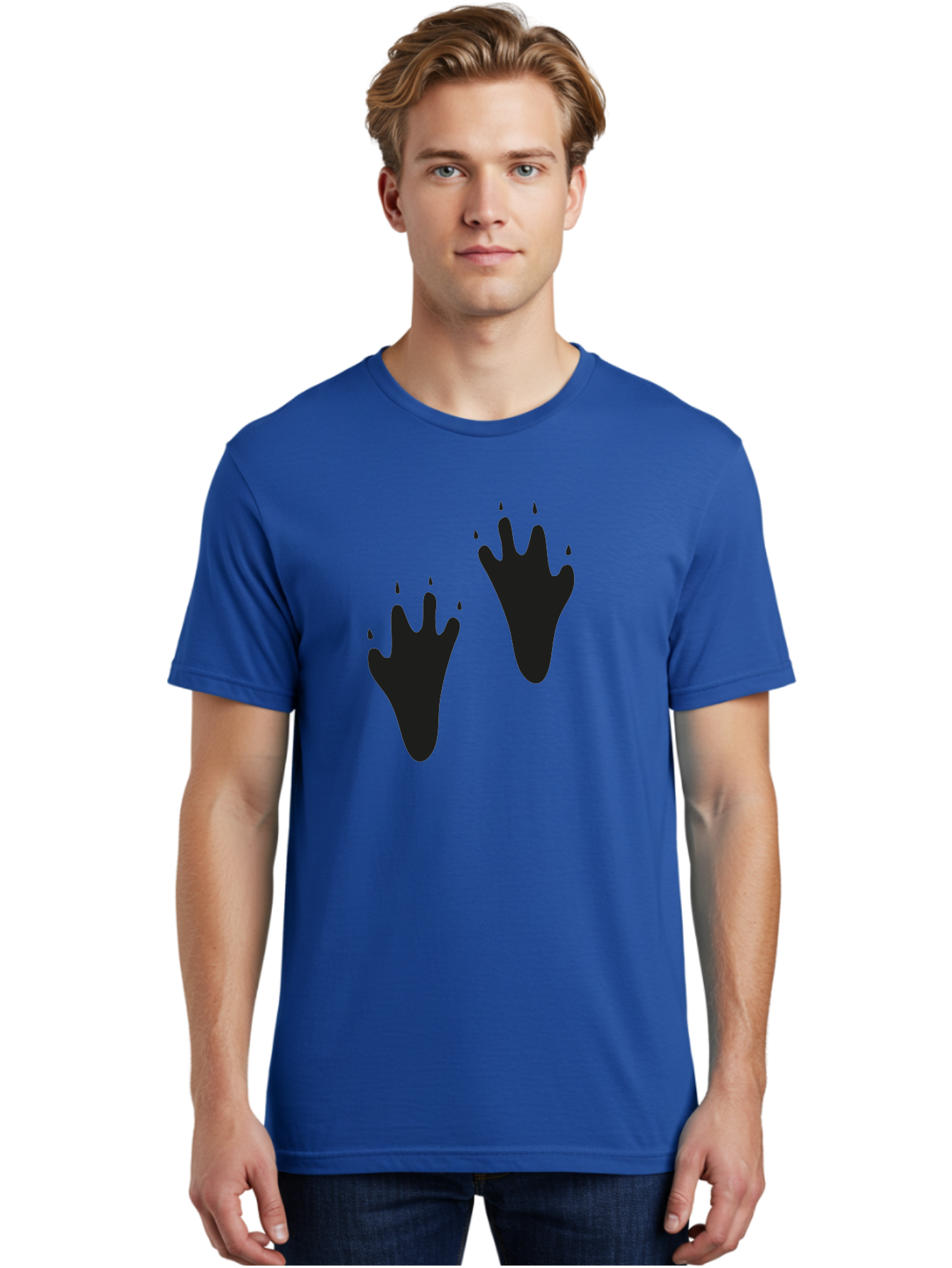 Bloody-Footprints Men'S Graphic Tee, 100% Cotton, Comfortable Casual Summer Wear, Machine Washable, Bloody Footprints, Black Footprints, Dripping Blood, Crime Scene, Forensic Evidence, Violence, Dark Atmosphere, Horror Theme Aac194