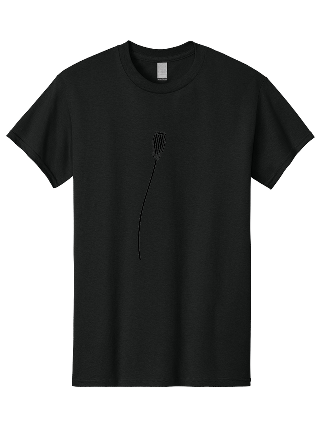 Bulb-On-Stem Men'S Graphic Tee, 100% Cotton, Comfortable Casual Summer Wear, Machine Washable, Simple Flower Design, Minimalist Art, Black Outline, Floral Illustration, Botanical Sketch, Modern Line Art, Elegant Graphics, Stylized Bloom Aac195