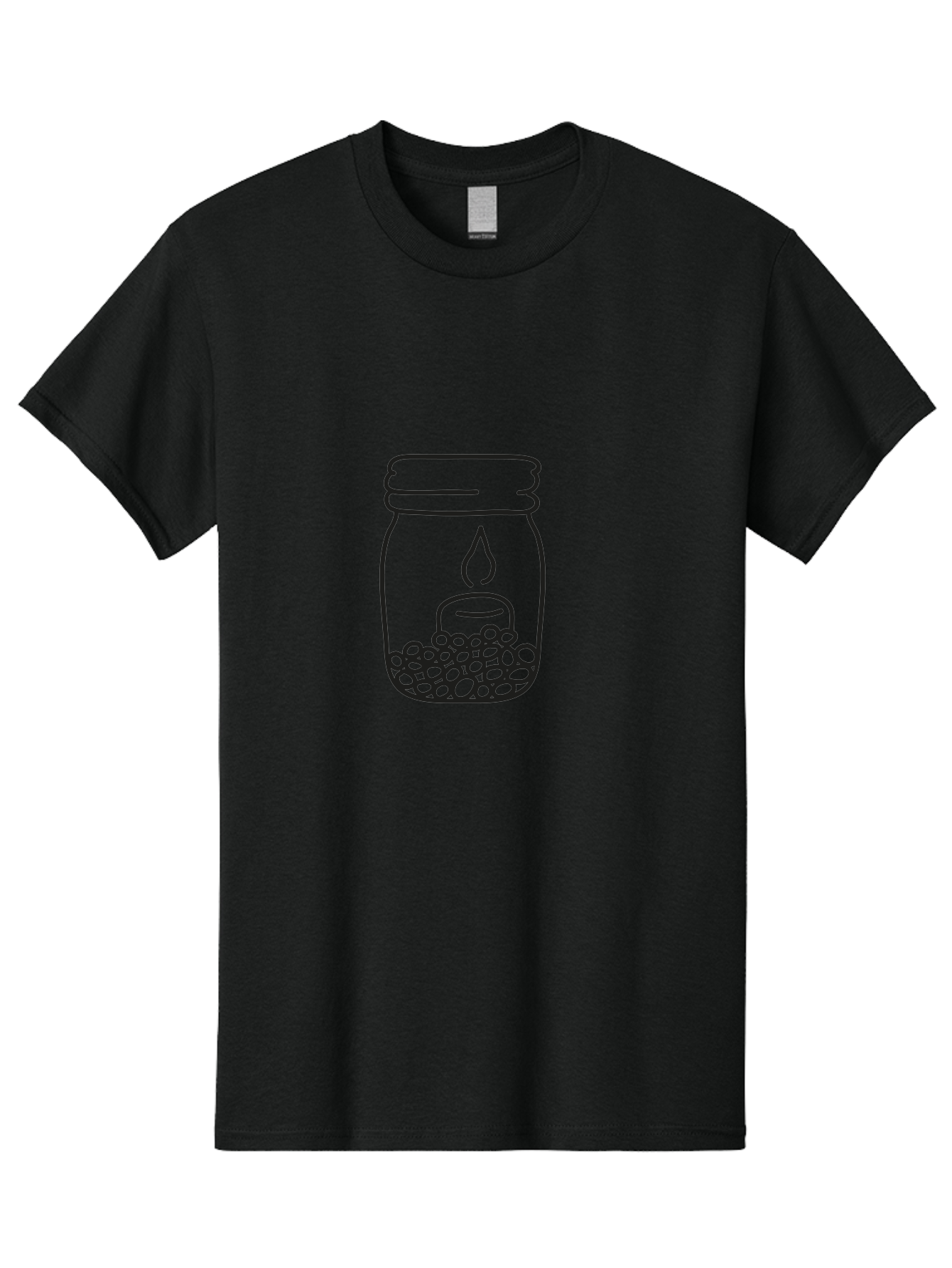 Candle-In-A-Mason-Jar Men'S Graphic Tee, 100% Cotton, Comfortable Casual Summer Wear, Machine Washable, Candle In A Jar, Jar With Candle, Lit Candle, Decorative Jar, Home Decor, Candlelight, Peaceful Ambiance, Minimalist Design, Aac196