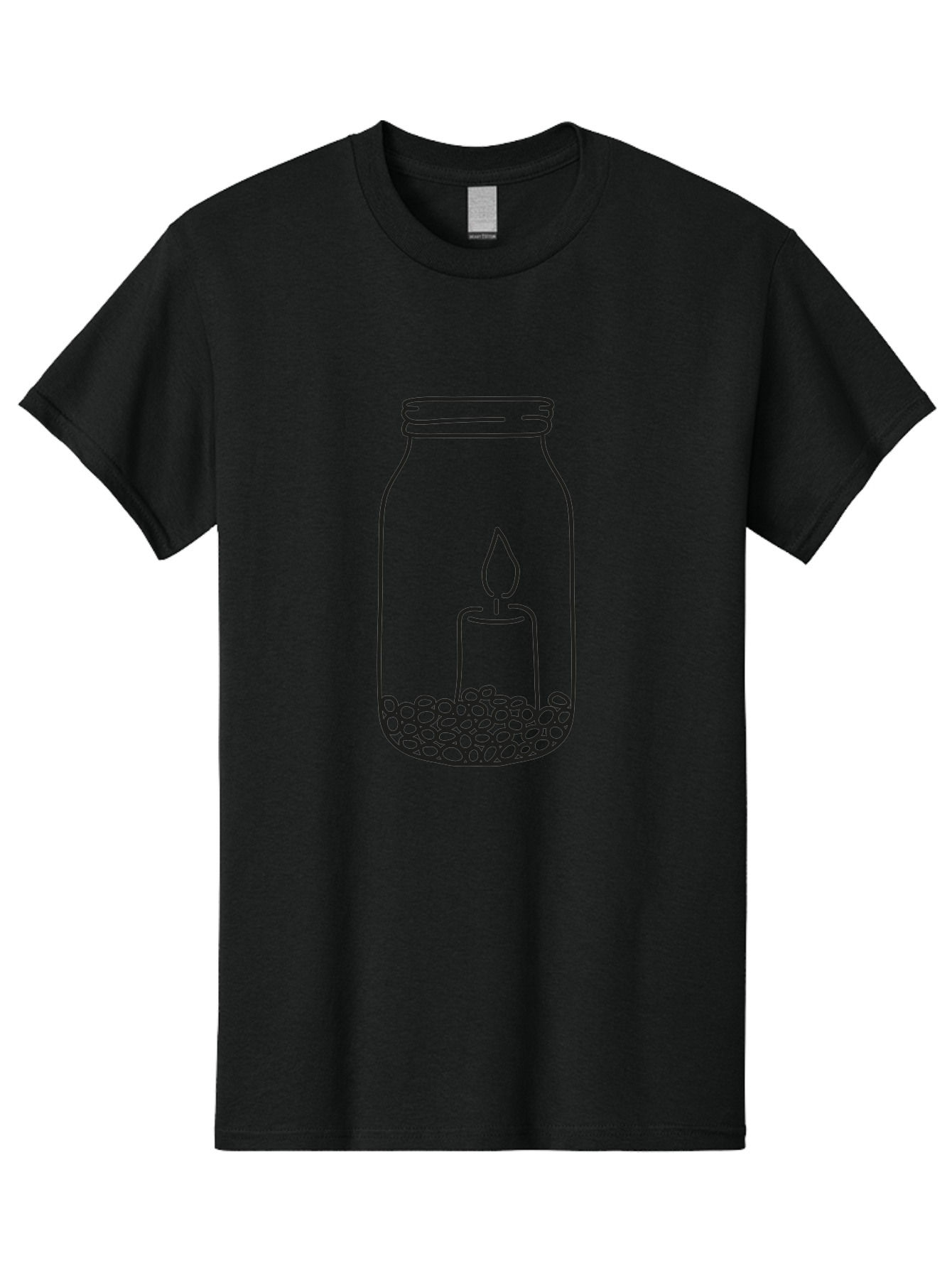 Candle-In-Jar Men'S Graphic Tee, 100% Cotton, Comfortable Casual Summer Wear, Machine Washable, Candle In A Jar, Lit Candle, Serene Ambiance, Decorative Jar, Peaceful Atmosphere, Soothing Light, Calming Decor Aac198
