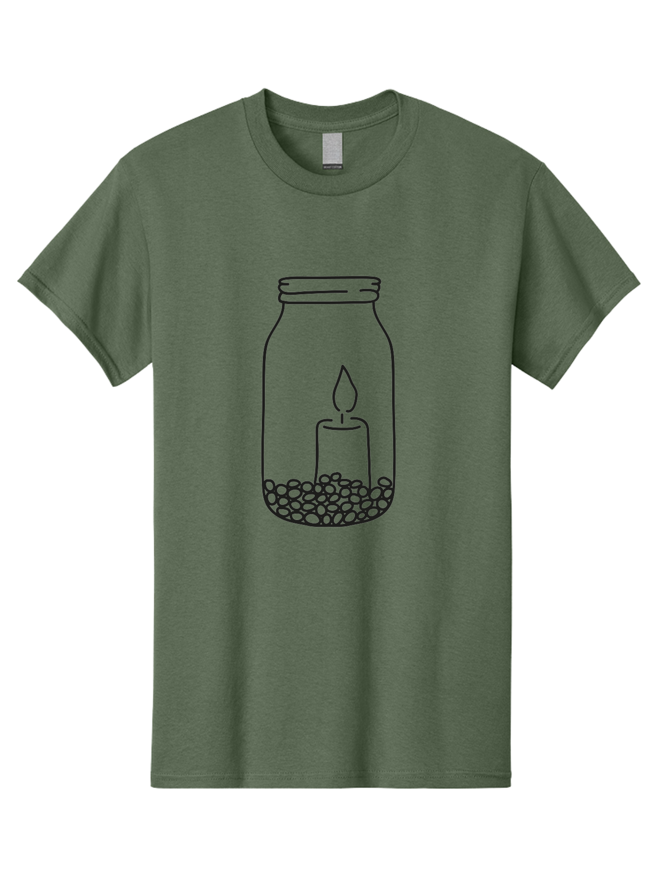 Candle-In-Jar Men'S Graphic Tee, 100% Cotton, Comfortable Casual Summer Wear, Machine Washable, Candle In A Jar, Lit Candle, Serene Ambiance, Decorative Jar, Peaceful Atmosphere, Soothing Light, Calming Decor Aac198