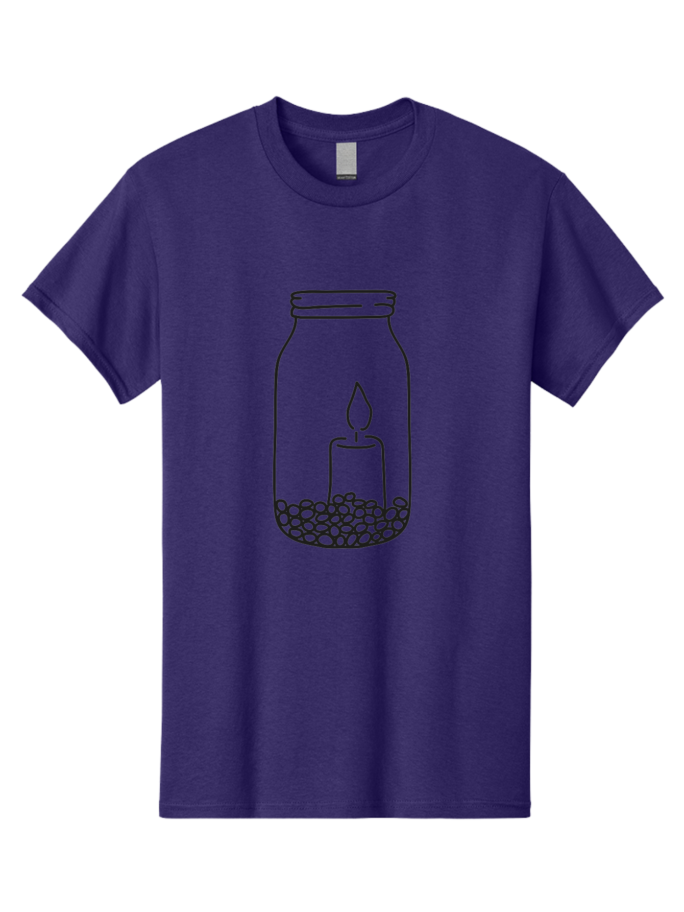 Candle-In-Jar Men'S Graphic Tee, 100% Cotton, Comfortable Casual Summer Wear, Machine Washable, Candle In A Jar, Lit Candle, Serene Ambiance, Decorative Jar, Peaceful Atmosphere, Soothing Light, Calming Decor Aac198