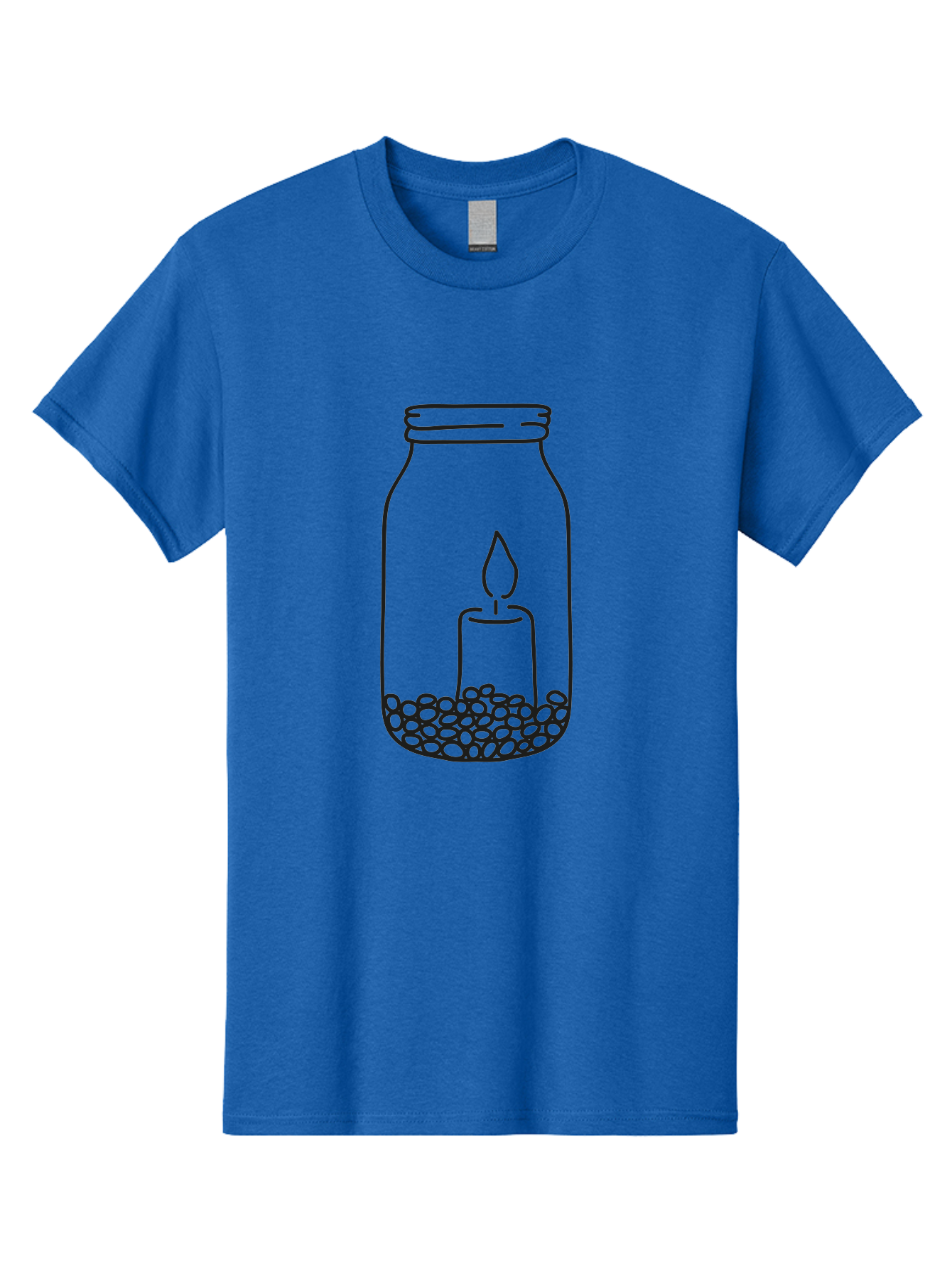 Candle-In-Jar Men'S Graphic Tee, 100% Cotton, Comfortable Casual Summer Wear, Machine Washable, Candle In A Jar, Lit Candle, Serene Ambiance, Decorative Jar, Peaceful Atmosphere, Soothing Light, Calming Decor Aac198