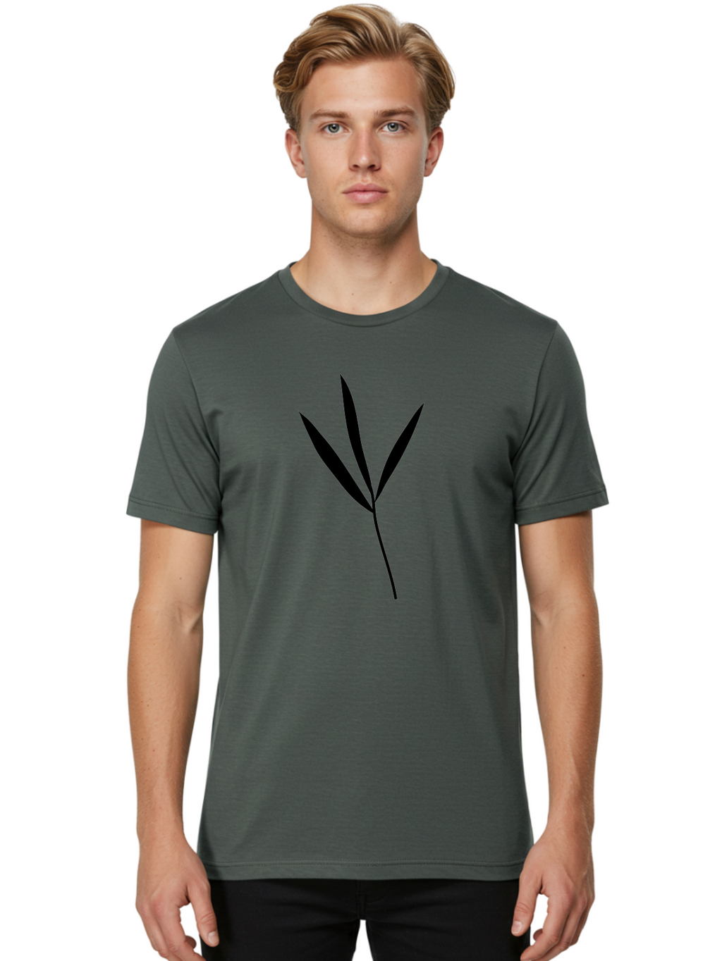 Cannabis-Leaf Men'S Graphic Tee, 100% Cotton, Comfortable Casual Summer Wear, Machine Washable, Cannabis Leaf, Marijuana Symbol, Black Silhouette, Three Leaves, Leafy Greens, Cannabis Culture, Pot Leaf, Weed Icon Aac201