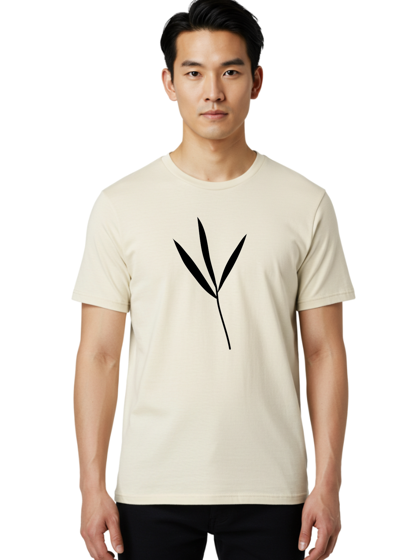 Cannabis-Leaf Men'S Graphic Tee, 100% Cotton, Comfortable Casual Summer Wear, Machine Washable, Cannabis Leaf, Marijuana Symbol, Black Silhouette, Three Leaves, Leafy Greens, Cannabis Culture, Pot Leaf, Weed Icon Aac201