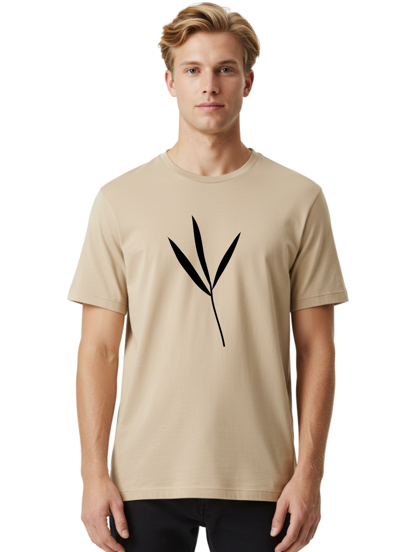 Cannabis-Leaf Men'S Graphic Tee, 100% Cotton, Comfortable Casual Summer Wear, Machine Washable, Cannabis Leaf, Marijuana Symbol, Black Silhouette, Three Leaves, Leafy Greens, Cannabis Culture, Pot Leaf, Weed Icon Aac201