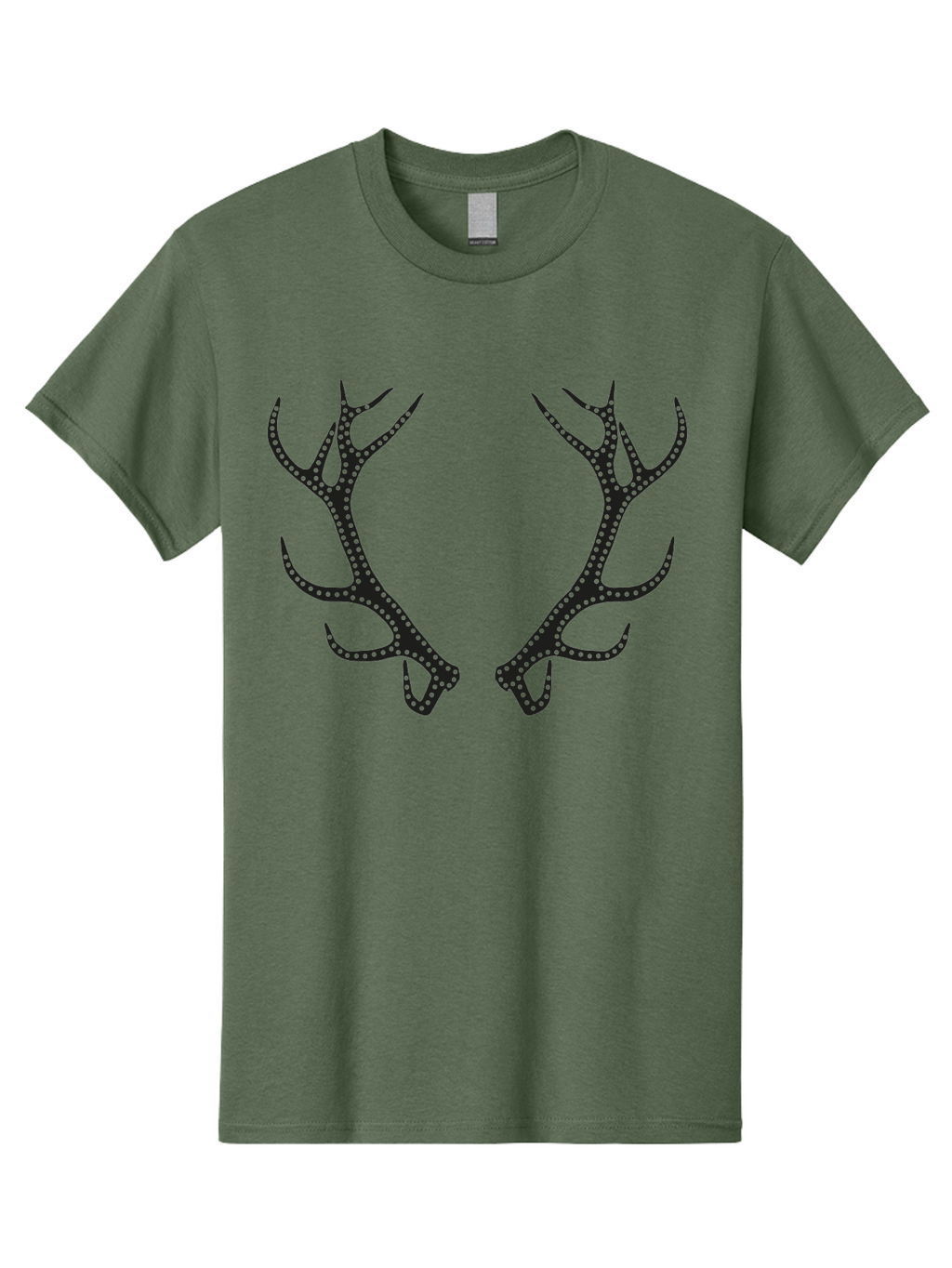 Deer-Antlers Men'S Graphic Tee, 100% Cotton, Comfortable Casual Summer Wear, Machine Washable, Deer Antlers, Dotted Design, Festive Accessories, Holiday Decorations, Party Props, Sparkly Antlers, Glowing Dots, Novelty Items Aac207