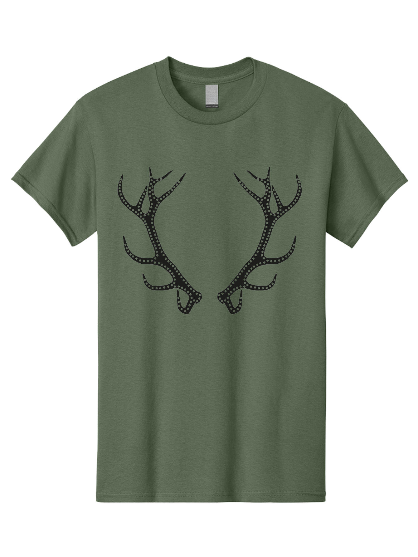 Deer-Antlers Men'S Graphic Tee, 100% Cotton, Comfortable Casual Summer Wear, Machine Washable, Deer Antlers, Dotted Design, Festive Accessories, Holiday Decorations, Party Props, Sparkly Antlers, Glowing Dots, Novelty Items Aac207