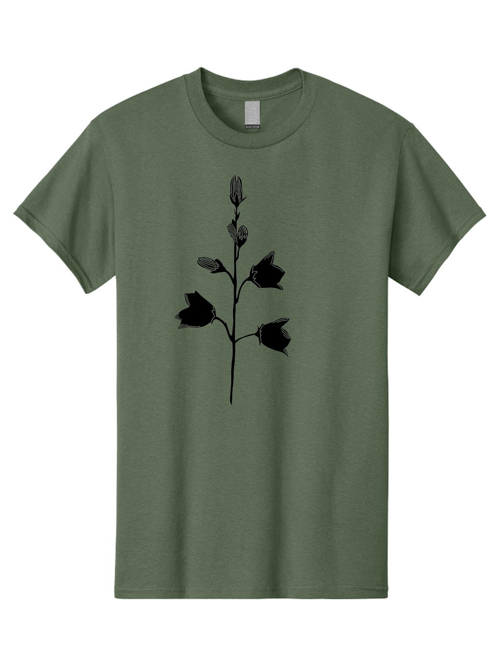Flower-Silhouette Men'S Graphic Tee, 100% Cotton, Comfortable Casual Summer Wear, Machine Washable, Flower Silhouette, Botanical Illustration, Minimalist Design, Floral Artwork, Simple Shapes, Elegant Stems, Leaves And Flowers Aac212