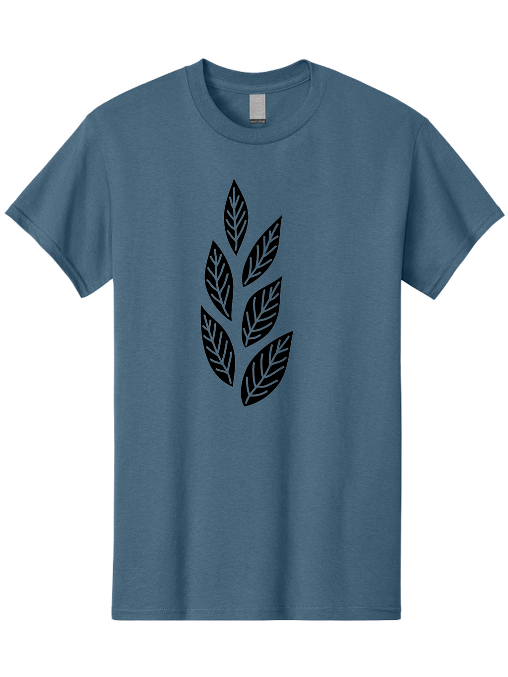 Leaf-Silhouette Men'S Graphic Tee, 100% Cotton, Comfortable Casual Summer Wear, Machine Washable, Black Leaves, Leaf Pattern, Leaf Design, Foliage, Nature-Inspired Graphics, Leafy Motif, Simple Shapes, Minimalist Art Aac219