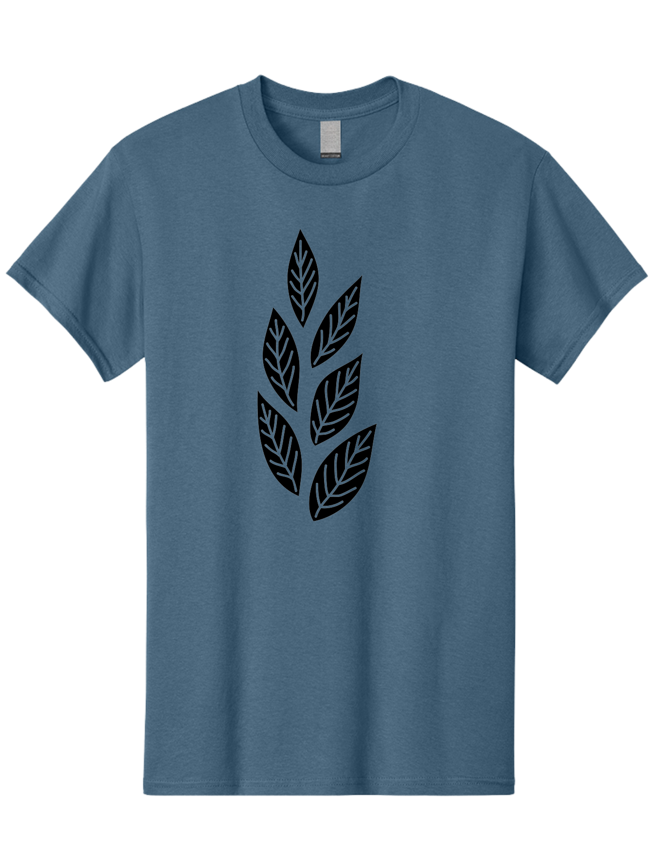 Leaf-Silhouette Men'S Graphic Tee, 100% Cotton, Comfortable Casual Summer Wear, Machine Washable, Black Leaves, Leaf Pattern, Leaf Design, Foliage, Nature-Inspired Graphics, Leafy Motif, Simple Shapes, Minimalist Art Aac219