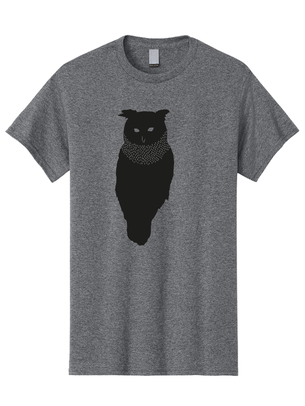 Owl-Silhouette Men'S Graphic Tee, 100% Cotton, Comfortable Casual Summer Wear, Machine Washable, Owl Silhouette, Black Owl, Glowing Eyes, Textured Feathers, Mysterious Animal, Nocturnal Bird, Wildlife Illustration, Symbolic Creature, Dark Art Aac224