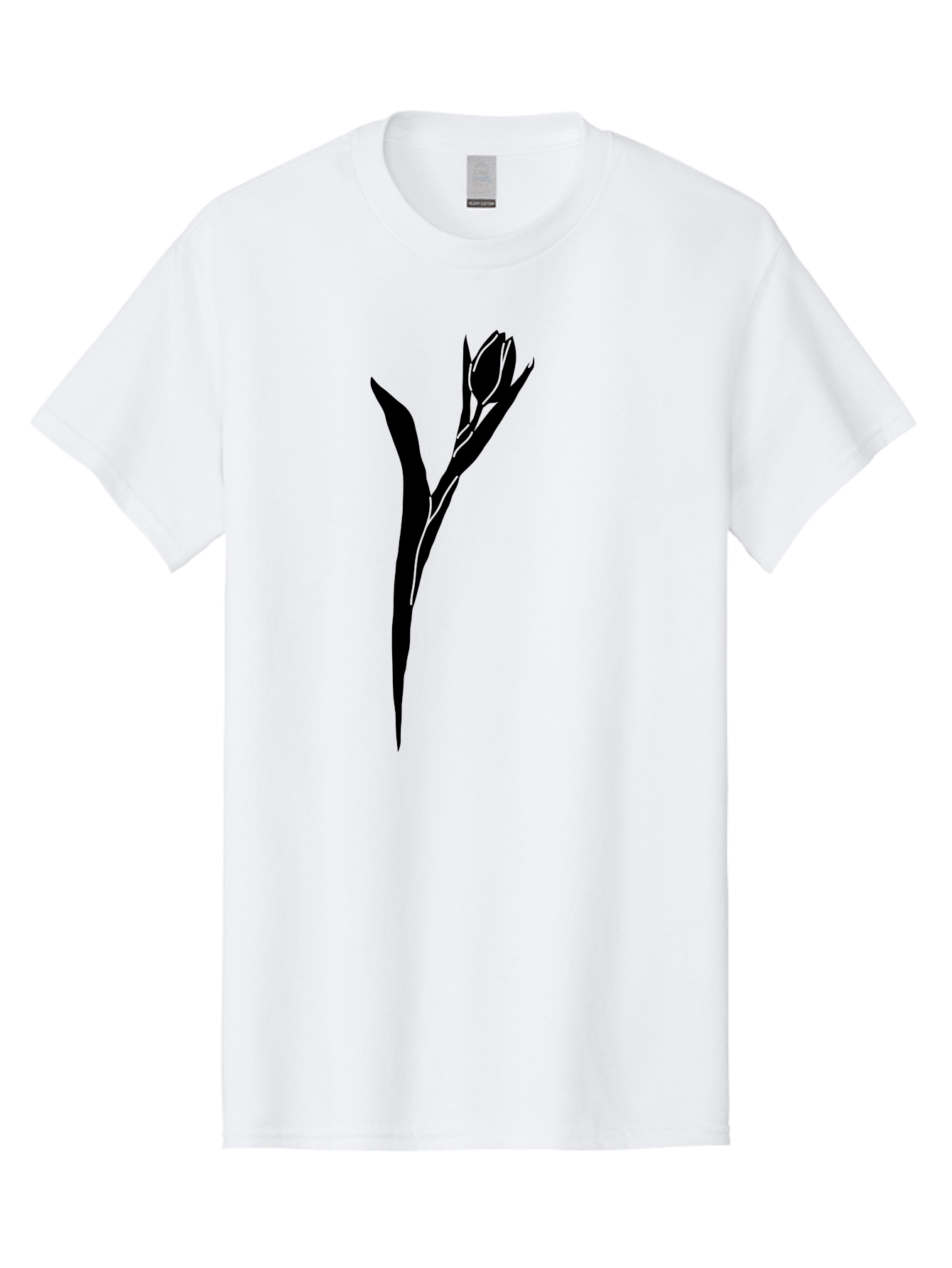 Rose-Silhouette Men'S Graphic Tee, 100% Cotton, Comfortable Casual Summer Wear, Machine Washable, Simple Rose Silhouette, Minimalist Design, Black Rose, Green Background, Monochrome Artwork, Elegant Graphics, Floral Symbol Aac234