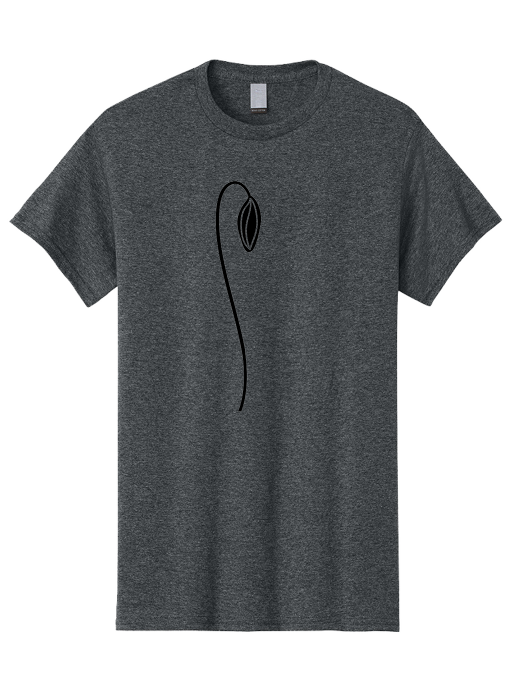 Sprouting-Seed Men'S Graphic Tee, 100% Cotton, Comfortable Casual Summer Wear, Machine Washable, Sprouting Seed, Minimalist Design, Simple Illustration, Seedling Growth, Germination Process, Black Outline, Elegant Simplicity, Modern Art Aac240