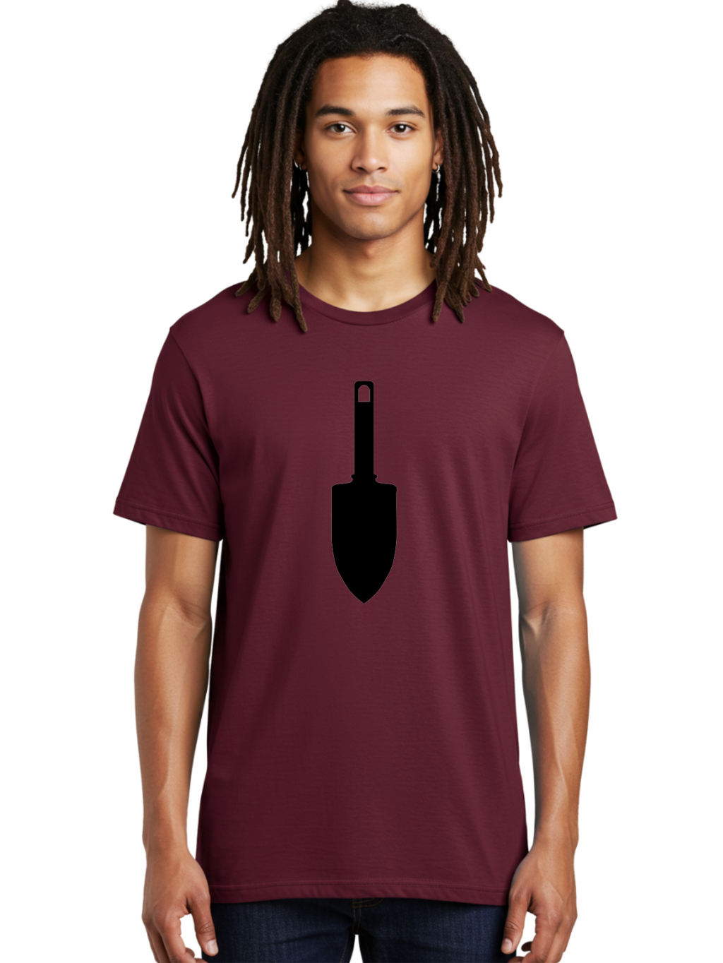 Trowel Men'S Graphic Tee, 100% Cotton, Comfortable Casual Summer Wear, Machine Washable, Gardening Tool, Trowel Silhouette, Digging Equipment, Garden Shovel, Landscaping Icon, Black Silhouette Aac243
