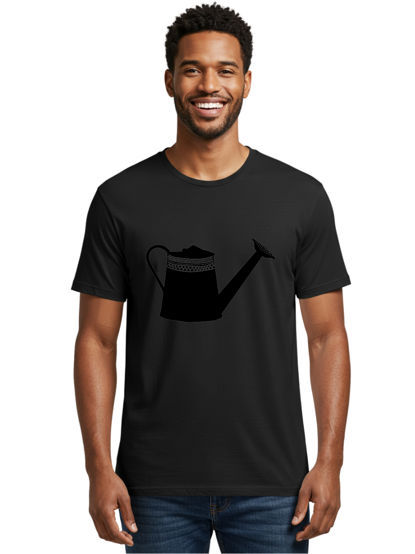 Watering-Can Men'S Graphic Tee, 100% Cotton, Comfortable Casual Summer Wear, Machine Washable, Watering Can, Gardening Tools, Nursery Equipment, Decorative Patterns, Geometric Designs, Garden Care, Plant Watering Aac248