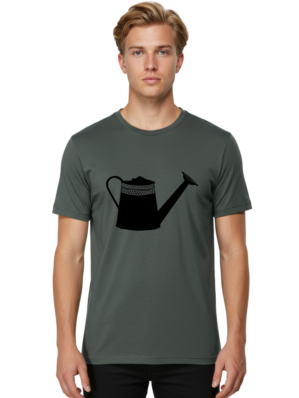 Watering-Can Men'S Graphic Tee, 100% Cotton, Comfortable Casual Summer Wear, Machine Washable, Watering Can, Gardening Tools, Nursery Equipment, Decorative Patterns, Geometric Designs, Garden Care, Plant Watering Aac248
