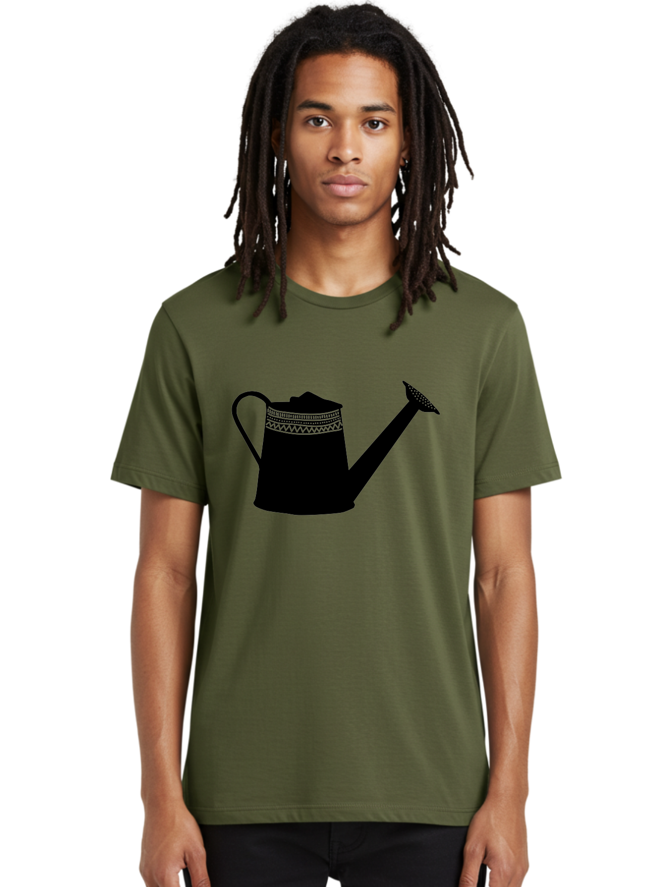Watering-Can Men'S Graphic Tee, 100% Cotton, Comfortable Casual Summer Wear, Machine Washable, Watering Can, Gardening Tools, Nursery Equipment, Decorative Patterns, Geometric Designs, Garden Care, Plant Watering Aac248