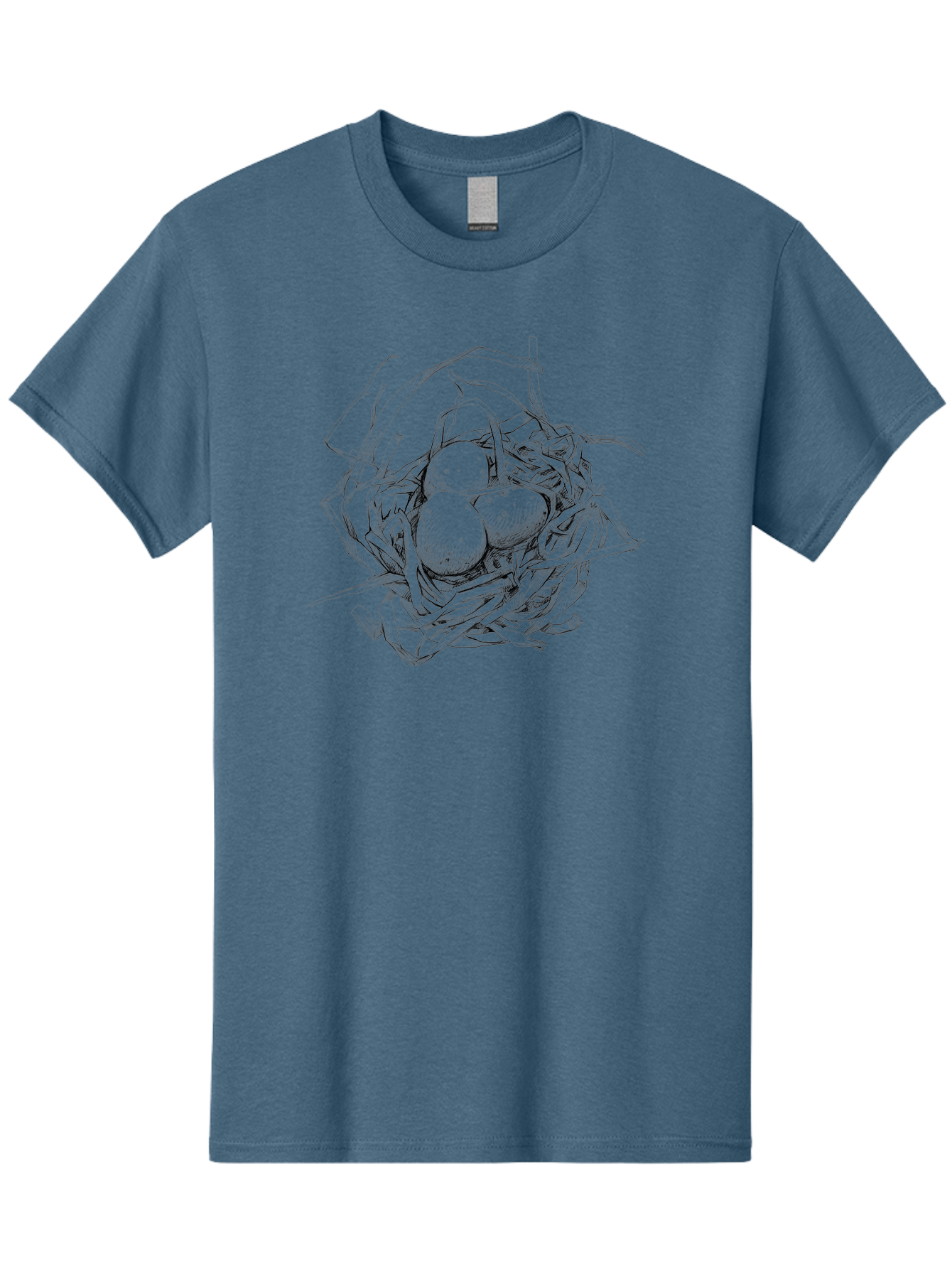 Bird-S-Nest Men'S Graphic Tee, 100% Cotton, Comfortable Casual Summer Wear, Machine Washable, Bird'S Nest, Eggs, Wildlife, Natural Habitat, Birdwatching, Nesting Season, Serene Atmosphere, Delicate Illustration Aac253